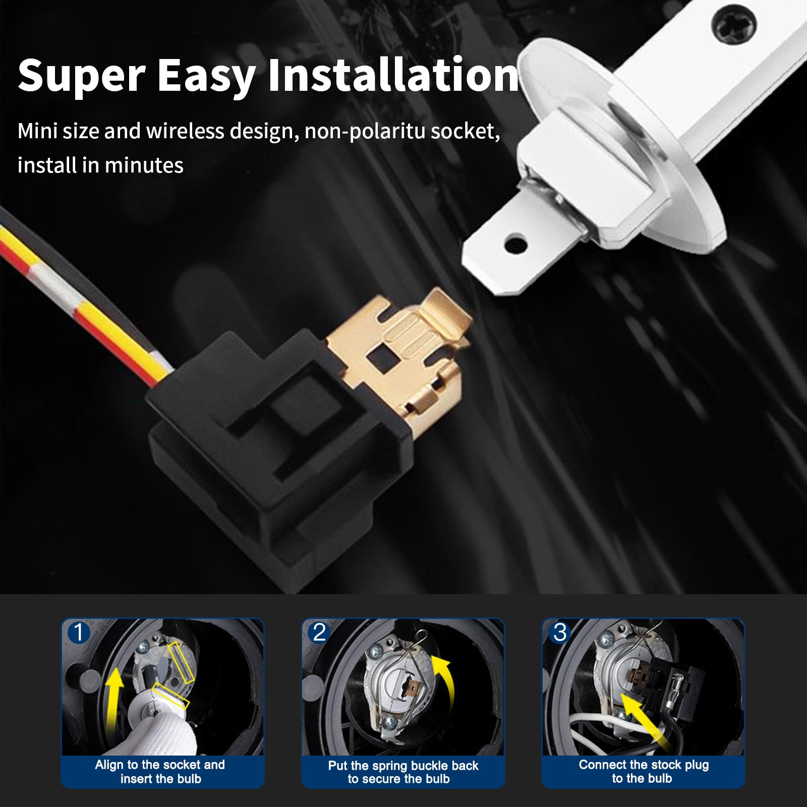 rimthin H1 Bulbs, 6000K Cool White, Super Bright Fog Bulbs, Easy Installation, Pack of 2