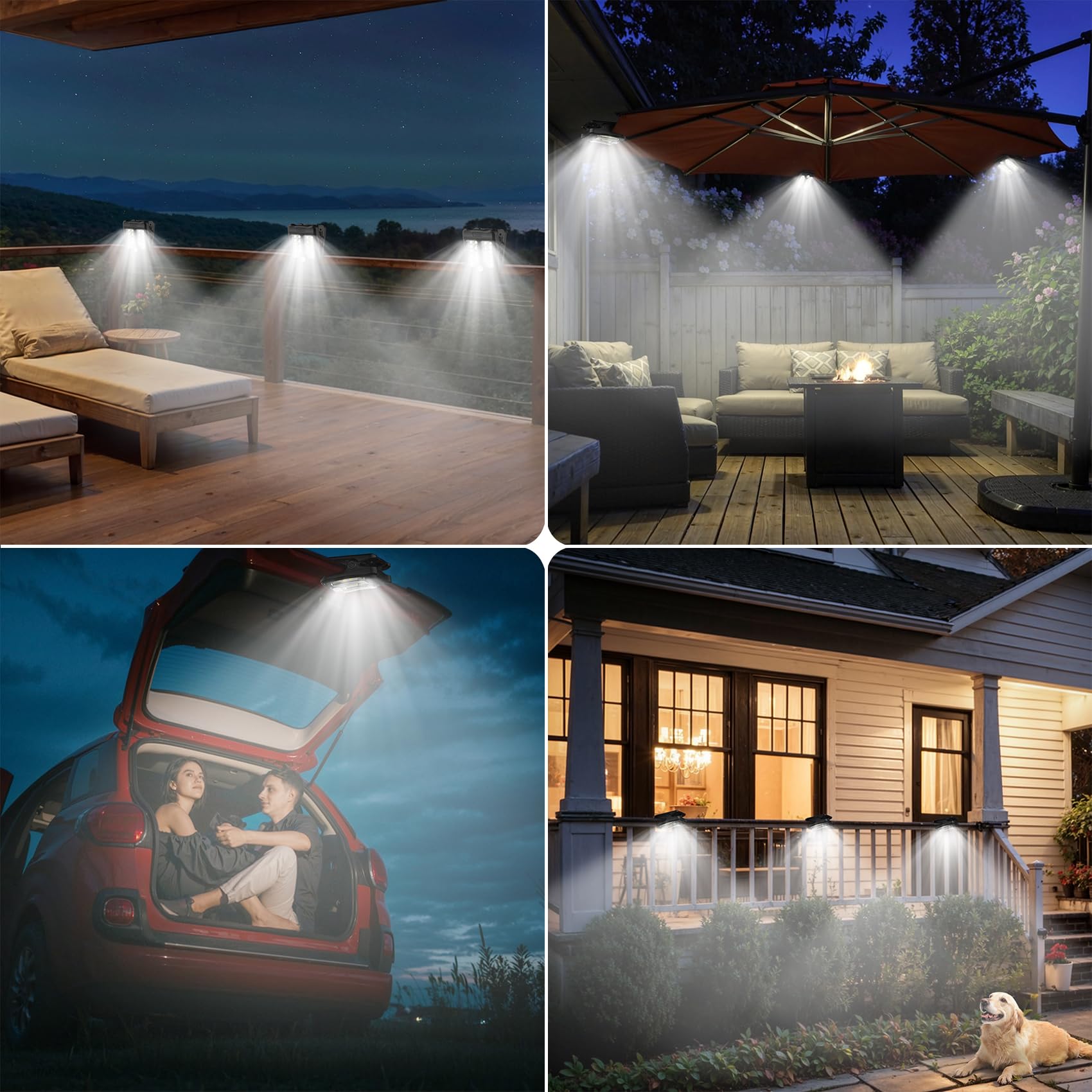 Tryme Small Solar Lights For Chain Link Fence, Outdoor Motion Sensor Clip-On Solar Lights For Garden, Gate, Deck, Step, Patio, C