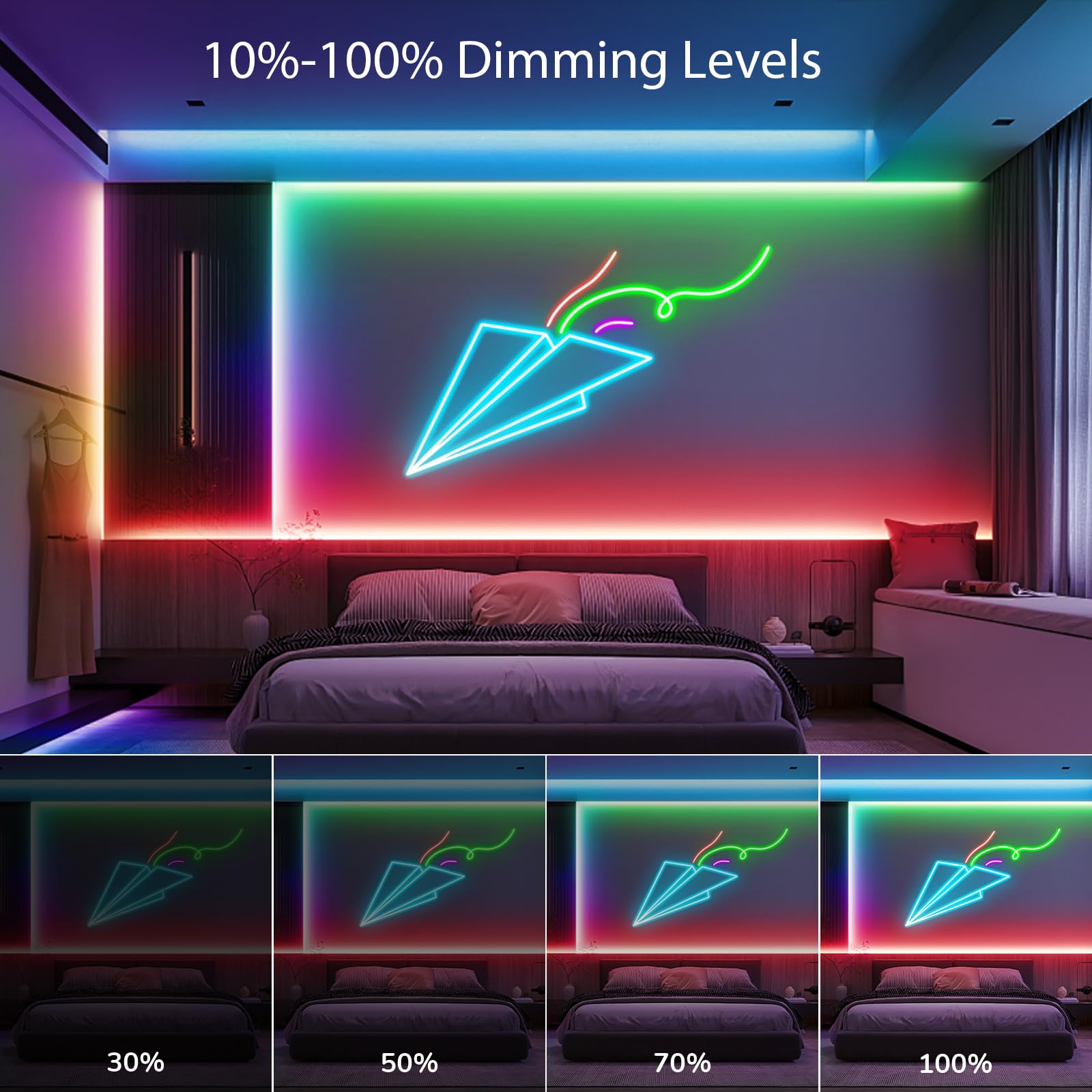 LXLQZXW LED Neon Rope Lights, 32.8FT, IP67 Waterproof, RGB, App & Remote Control, Flexible, Music Sync, Model LW-LED