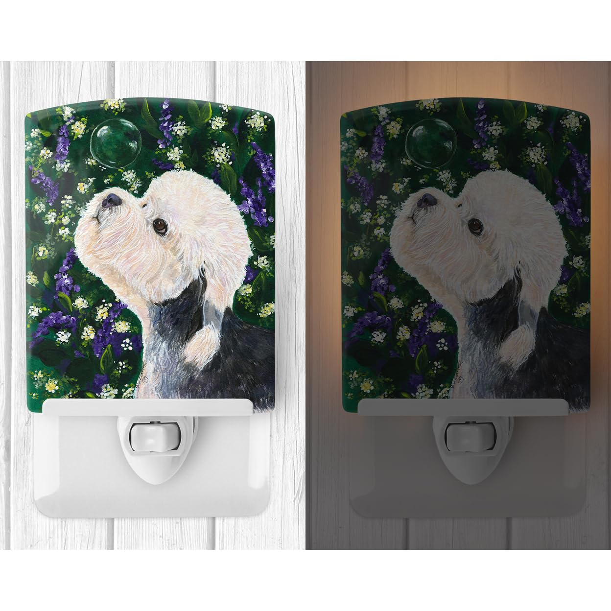 Carolines Treasures Ceramic Night Light, Dandie Dinmont Terrier, UL-Certified, 6x4x3in, Multicolor, Model SS1055CNL