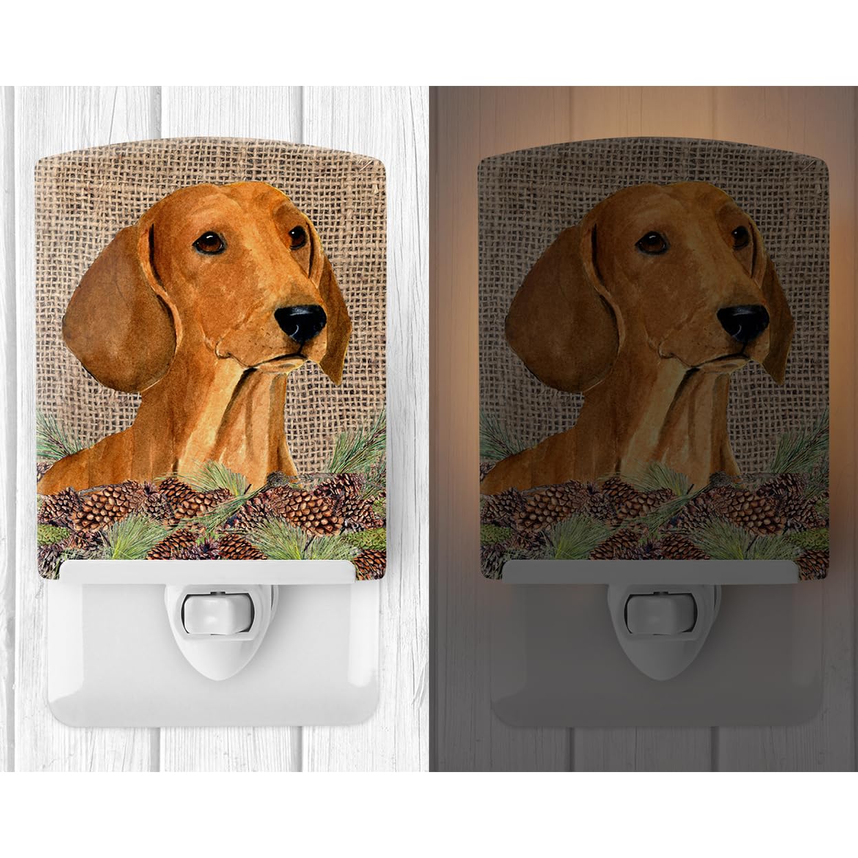 Carolines Treasures Ceramic Night Light, Dachshund Design, 6x4x3in, Model SS4078CNL, Ideal for Bedroom, Bathroom, Nursery, Multicolor