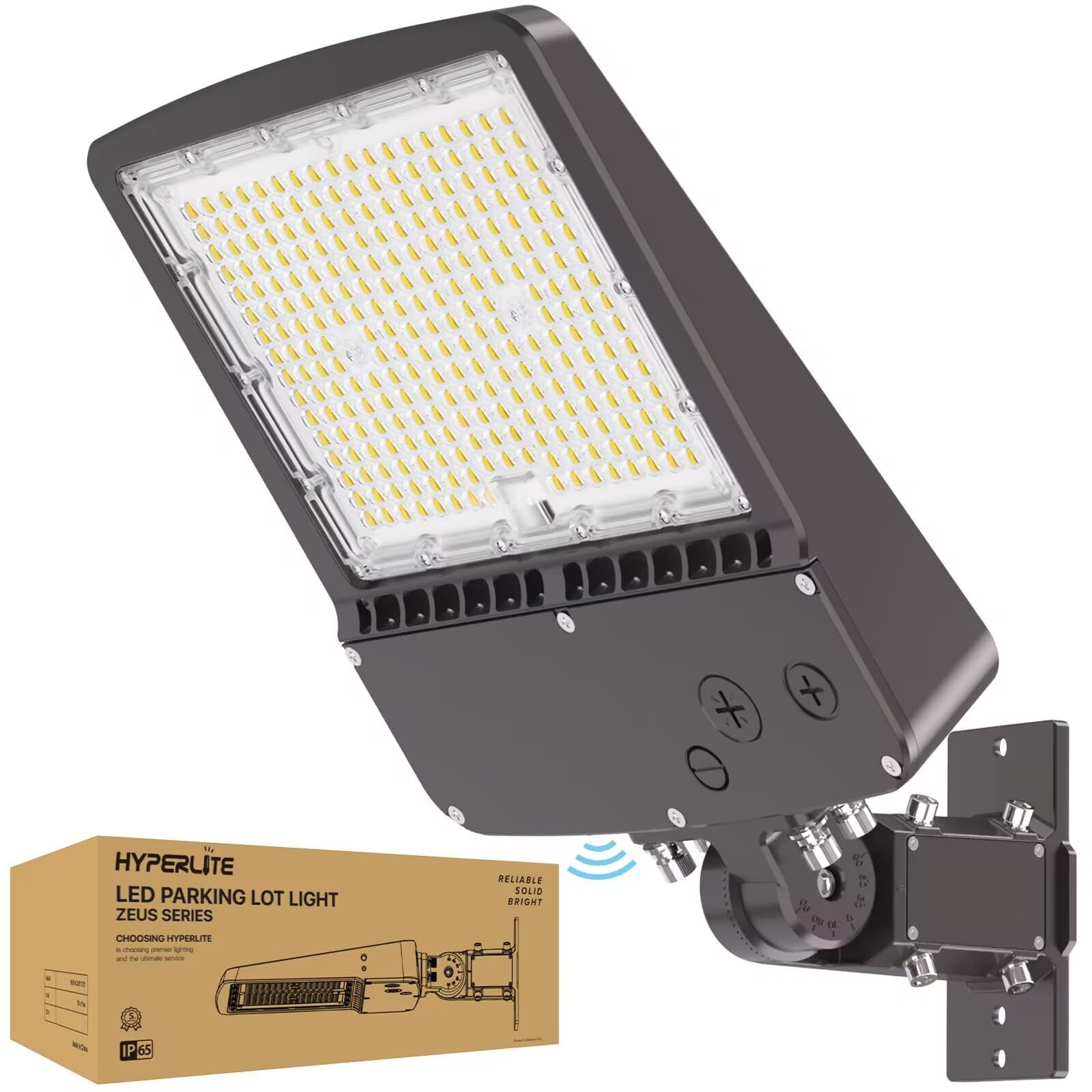HYPERLITE Parking Lot Light 200W: 30000LM 5000K LED Parking Lot Lights Outdoor with Photocell, Arm & Slip Fitter 2 in 1 Mount LE
