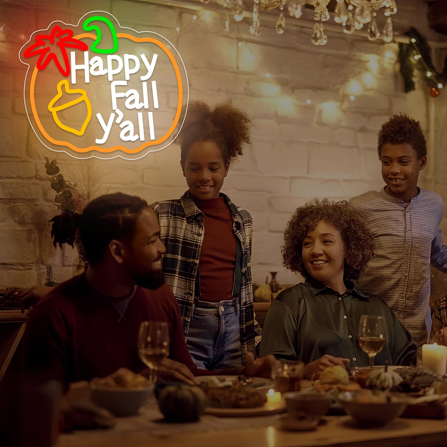 Happy Fall YAll Neon Sign Thanksgiving Pumpkin Neon Sign Thanksgiving Led Neon Light Sign Thanksgiving Decorations For Autumn Room Bedroom Table Wall Decor Kids Holiday Gift Usb Powered