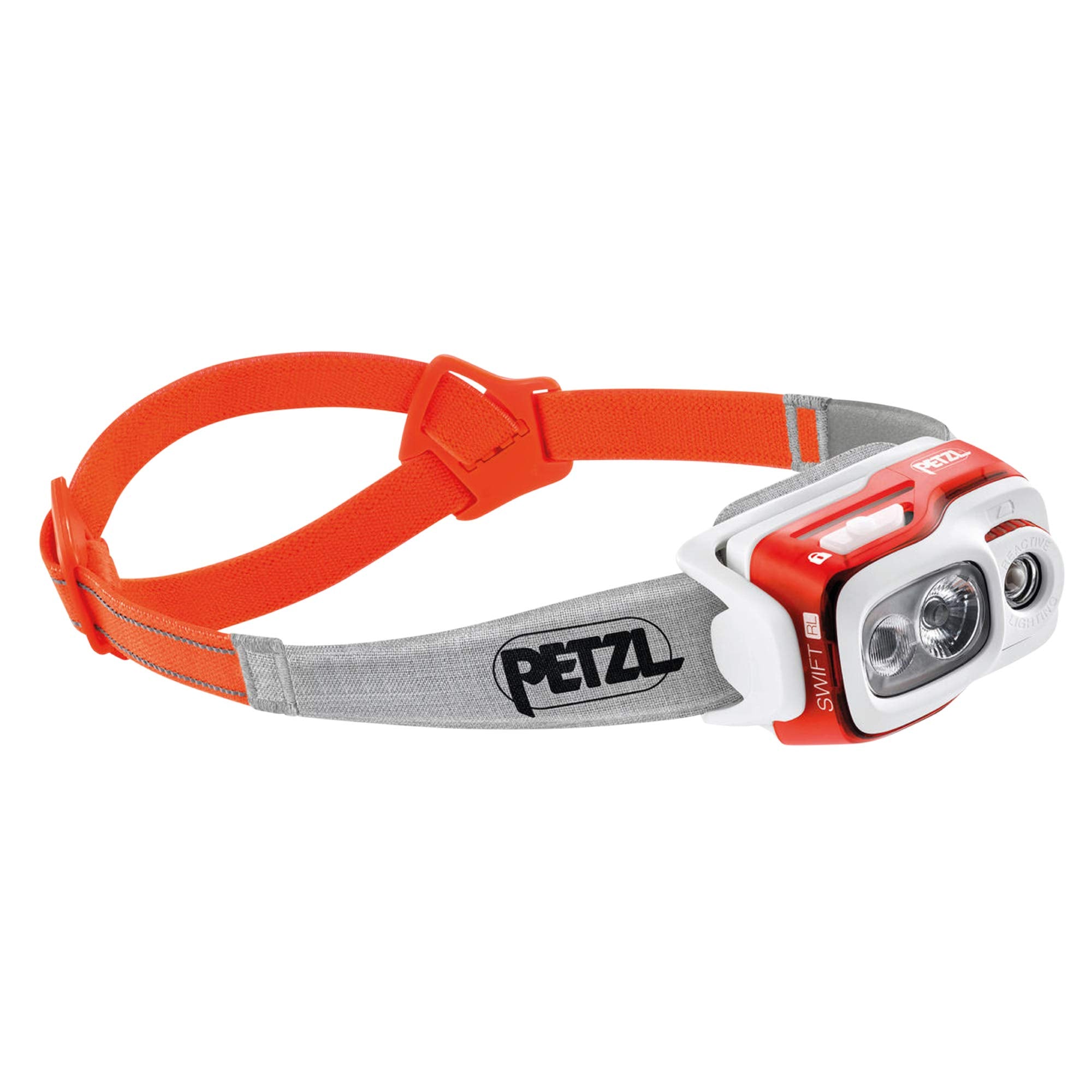 Petzl Swift RL Rechargeable Headlamp - 900 Lumens, Automatic Brightness, One Size, Orange, Model E095BA01