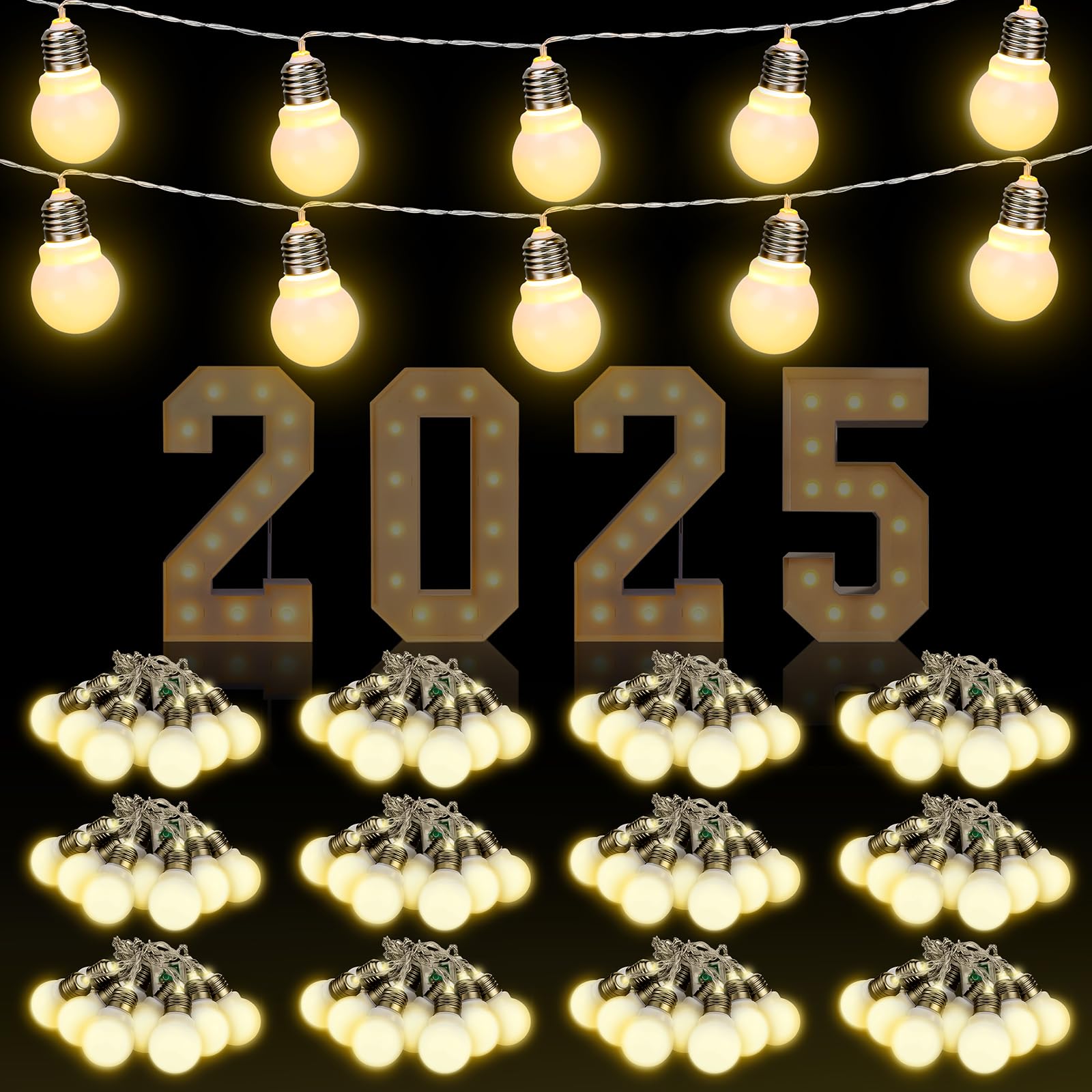 Retisee 12 Pcs Marquee Light String Bulbs13.8 ft Long for Marquee Letters Numbers 3 4 ft Tall Waterproof LED String Light for In