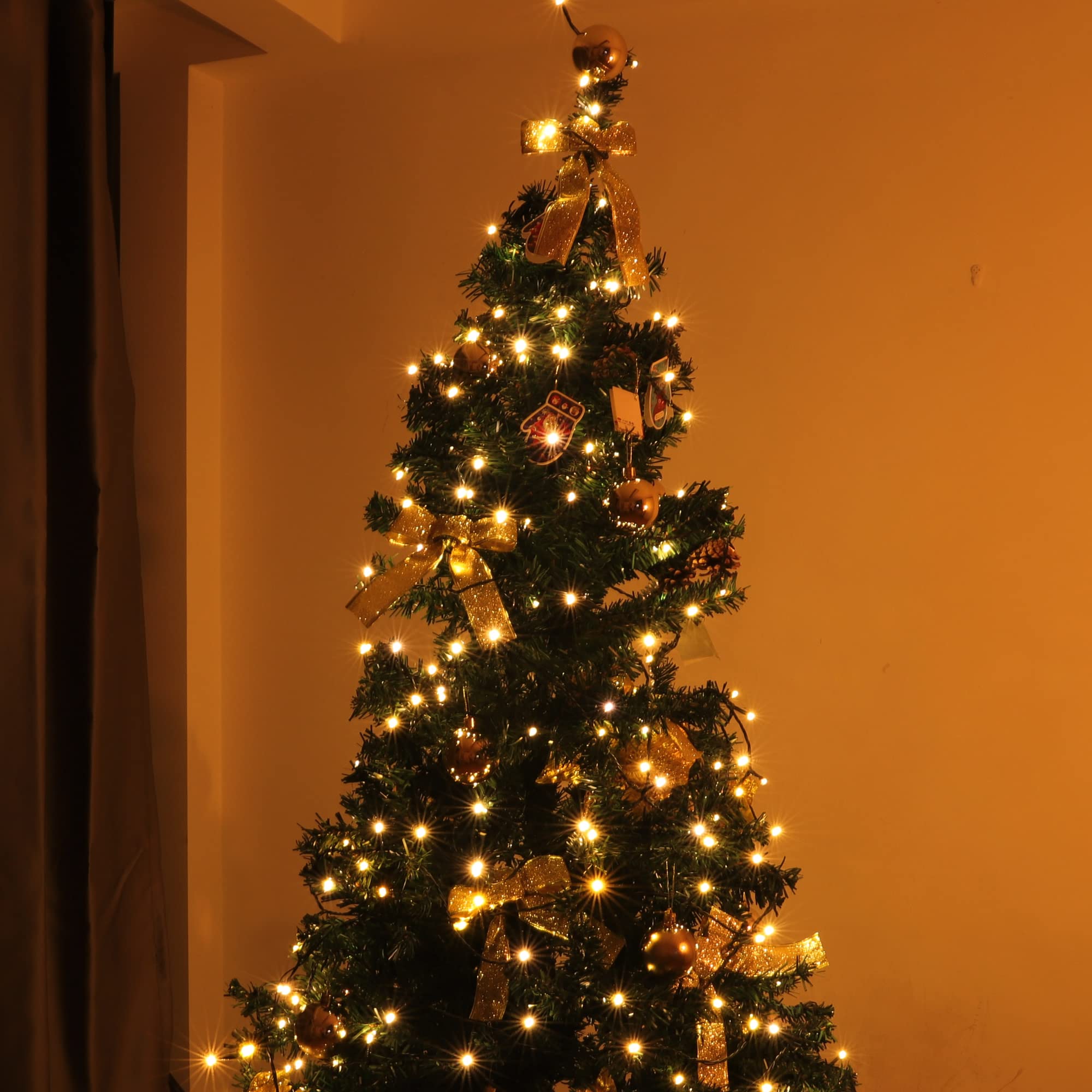 Pms 100 Led Christmas Fairy String Lights Battery Operated 8 Lighting Modes Waterproof With Timer For Indoor/Outdoor, Home, Halloween, Garden, Bedroom Decor (Warm White)