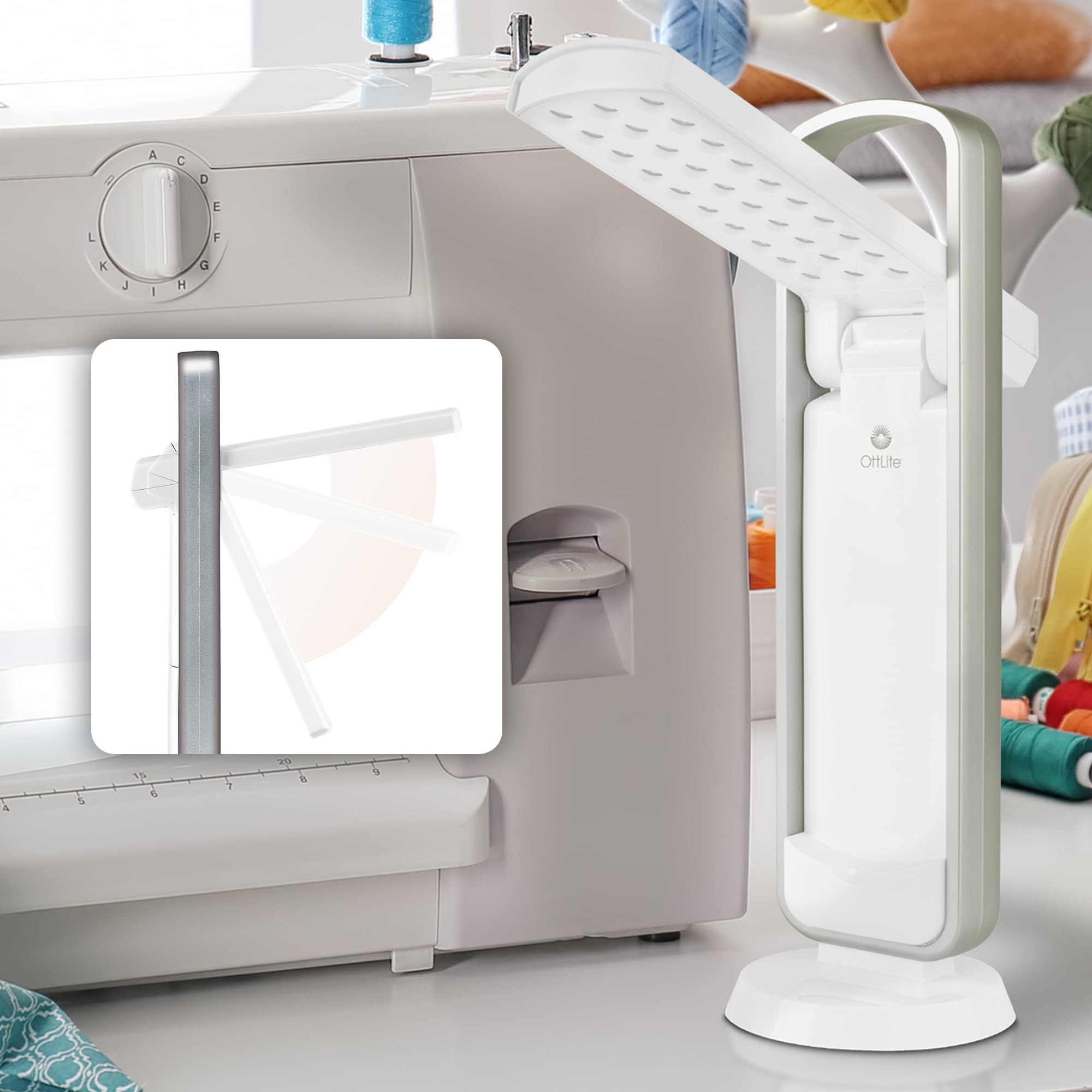 Ottlite Portable Led Task Lamp, White - Lightweight Led Desk Lamp With Carrying Handle, Long-Lasting & Energy-Efficient Natural