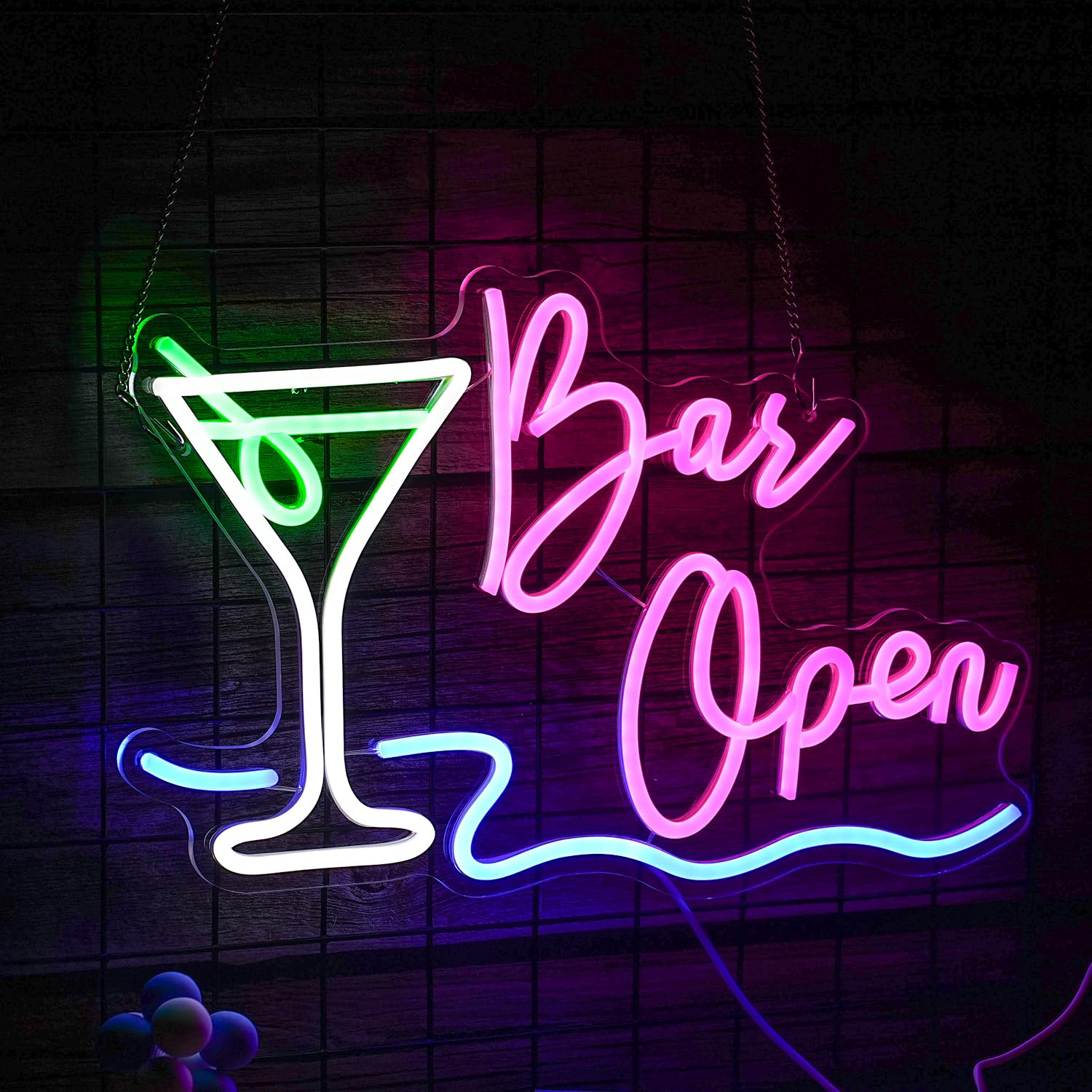Bar Open Neon Sign Dimmable Led Cocktail Neon Lights Signs For Wall Decor Bar Open Neon Wall Light Up Sign For Bar Pub Store Man Cave Party Club Restaurant Decor Open Signs