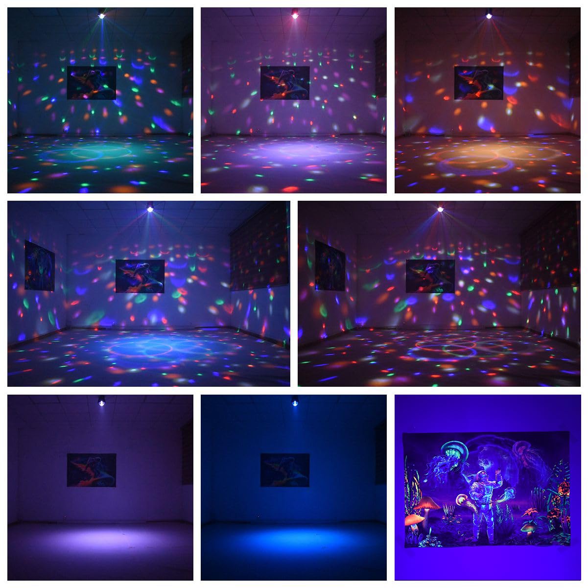 Laucnpty Disco Ball Party Lights Sound Activated Strobe DJ Stage Lighting for Indoor Room Outdoor Dance Floor Parties Birthday R