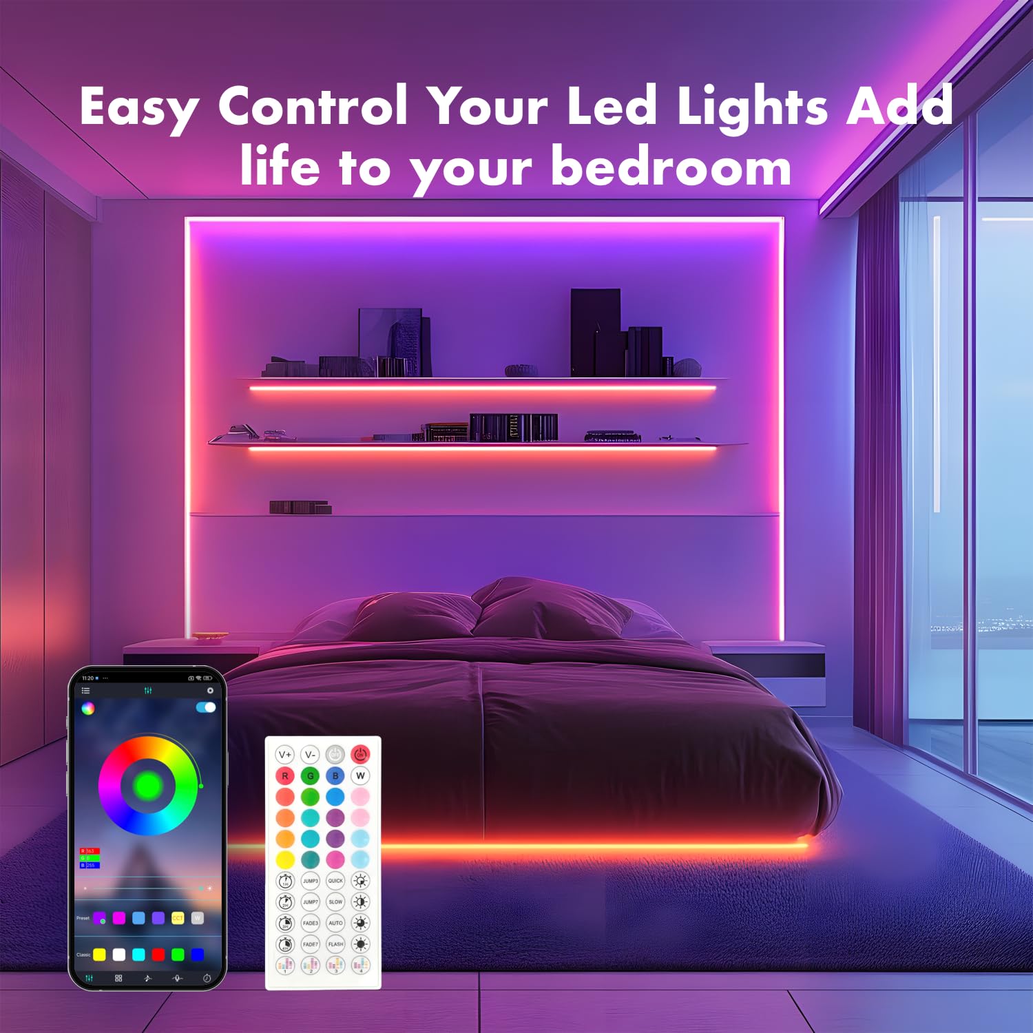 JIAMEI Neon Rope Lights, 49.21FT RGB LED Strip, App Control, Music Syncing, IP67 Waterproof, Multicolor, Model YIKUN-612NHRGB001