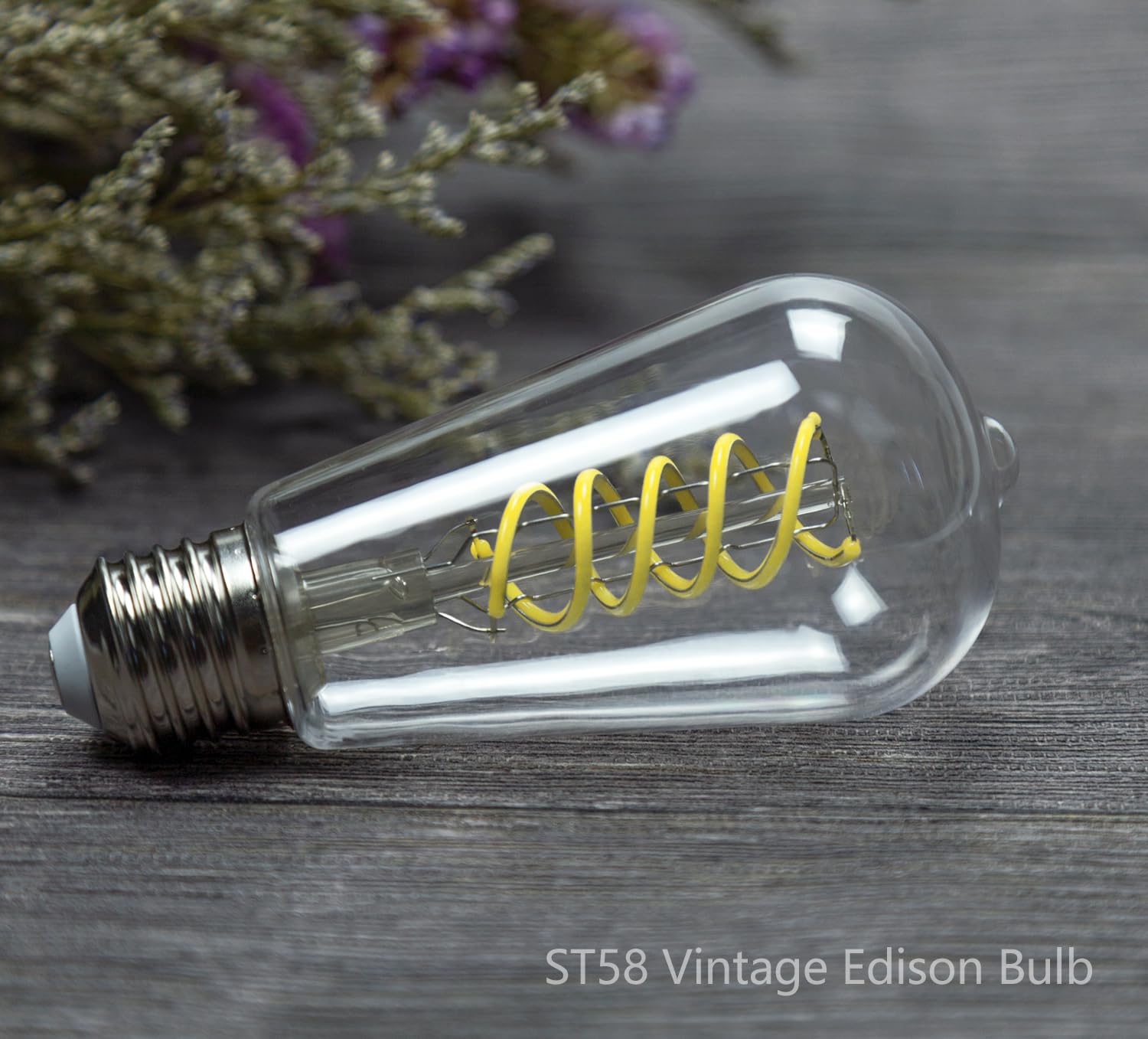 Bort Dimmable Led Edison Bulbs, 6W Equivalent To 60W Vintage Light Bulb, E26 5000K St58/St19 Led Bulbs, Antique Flexible Spiral