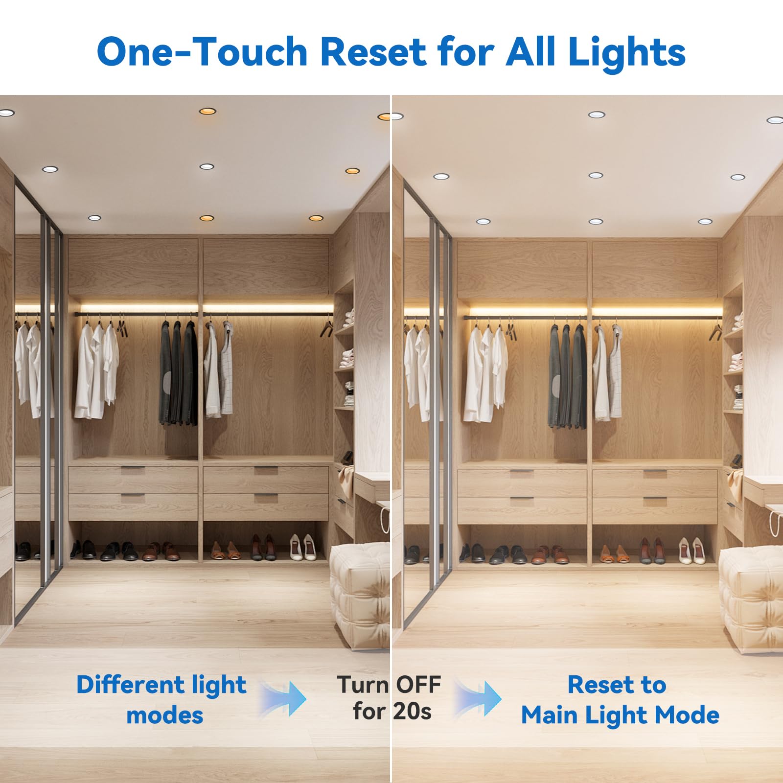 Cycevsun Black 3 Inch Recessed Led Lights  Switchable Night Light & Main Light  5 Color Temperatures 2700K-5000K  Dimmable Canless Downlight For Cozy Home Lighting  6W/2W  Etl  6 Pack