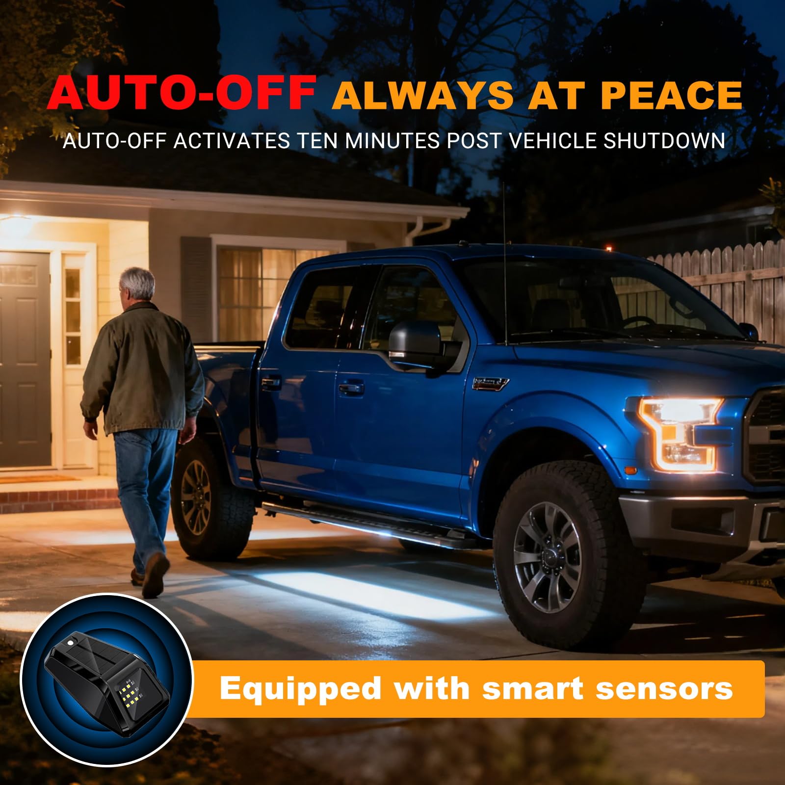 ALDST Solar Wireless Truck Cab Roof Lights, 5PCS Ultra-Bright LED, Motion Vibration Sensor, IP67, White, Model SCL02