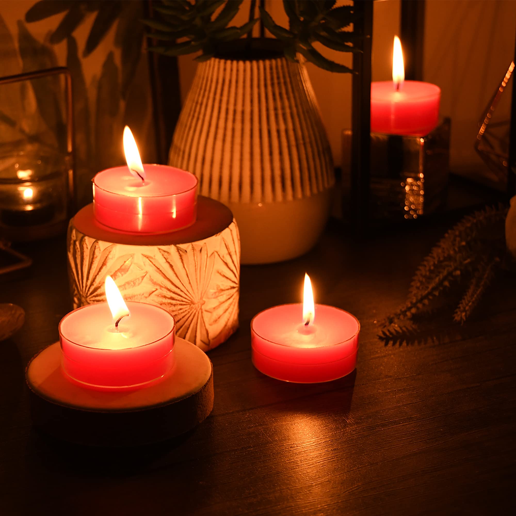 Zest Candle 12-Piece Tealight Candles, Mega Oversized Hot Pink S