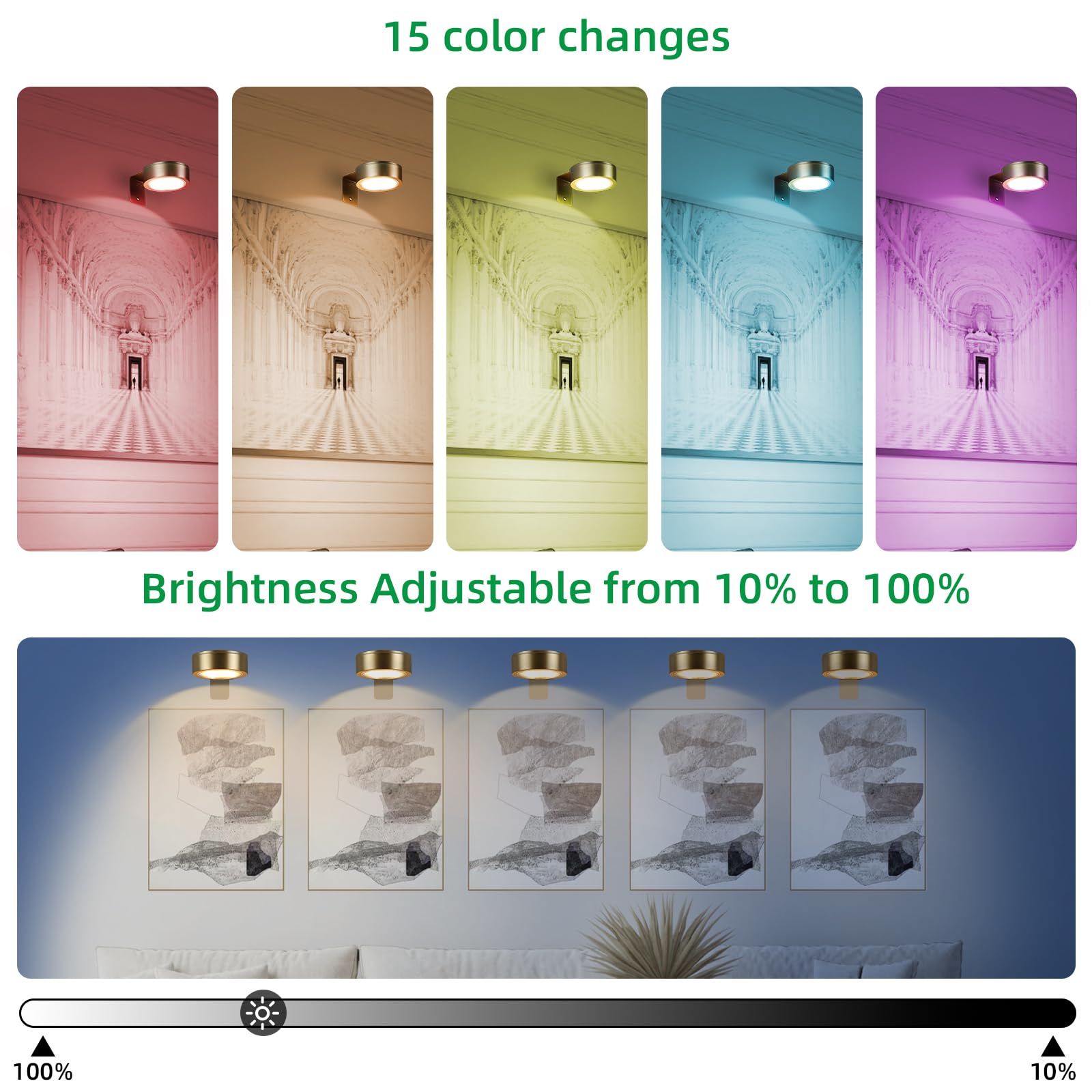 4 Pack Wireless Picture Lights For Wall,Rechargeable Picture Light Battery Operated With Remote,Dimmable Painting Light For Art