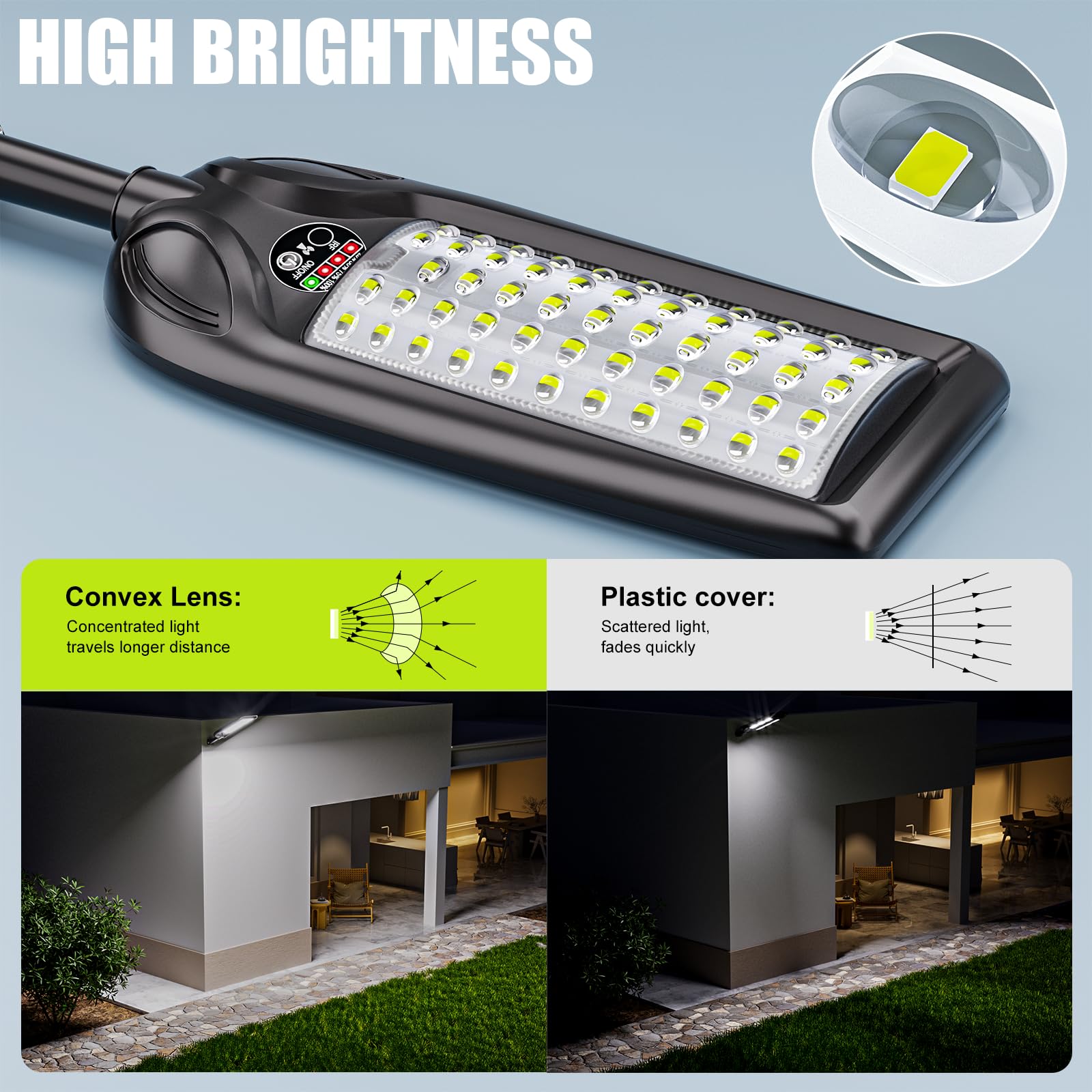 LAMPTEC Solar Street Lights Outdoor Waterproof,30000LM Dusk to Dawn Solar Lights with Motion Sensor and Remote Control Solar Pow