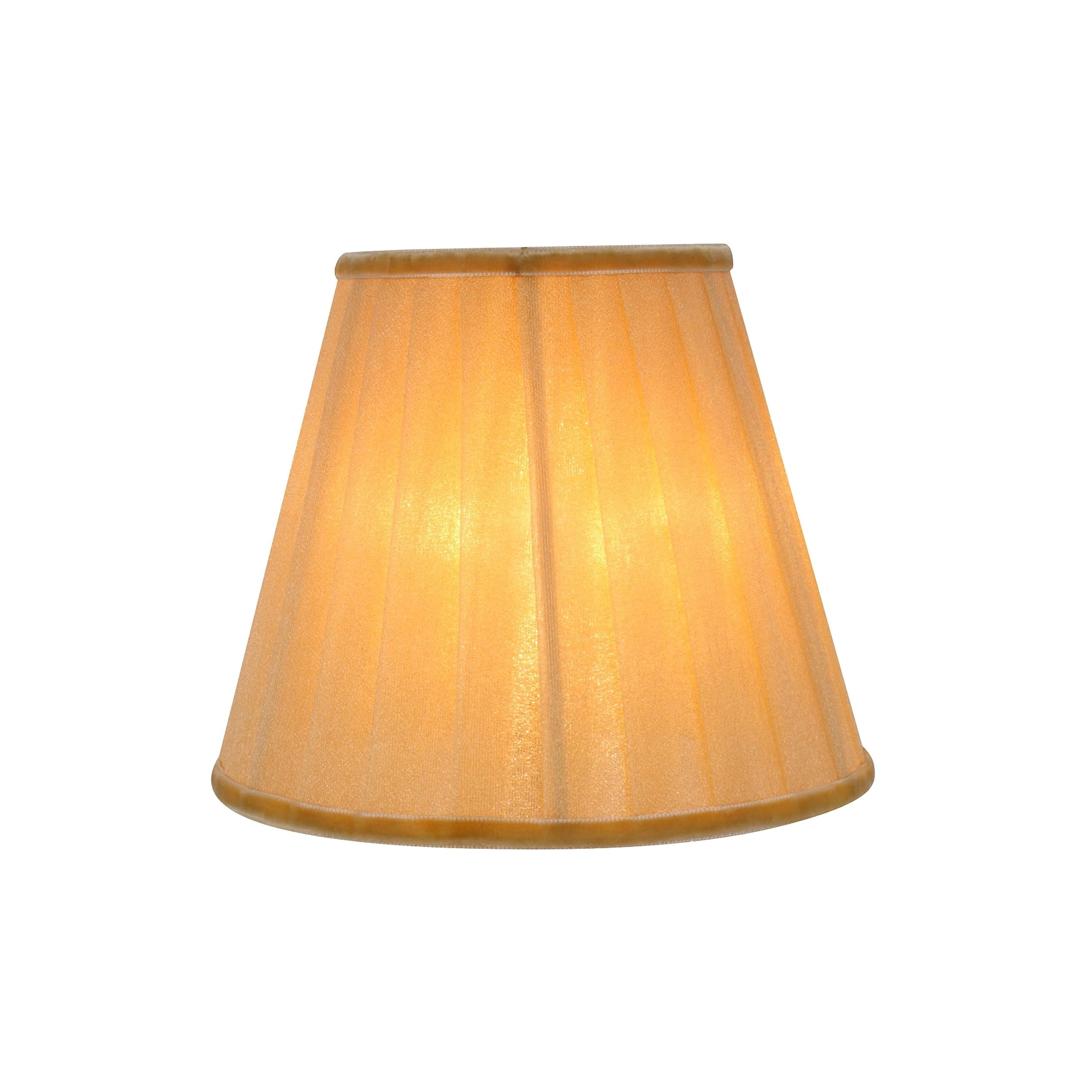 Aspen Creative 33113-6B Small Pleated Empire Shape Chandelier Clip-On Lamp Shade, Gold, 3&quot; Top X 5&quot; Bottom X 4-1/4&quot; Slant, 6 Pack