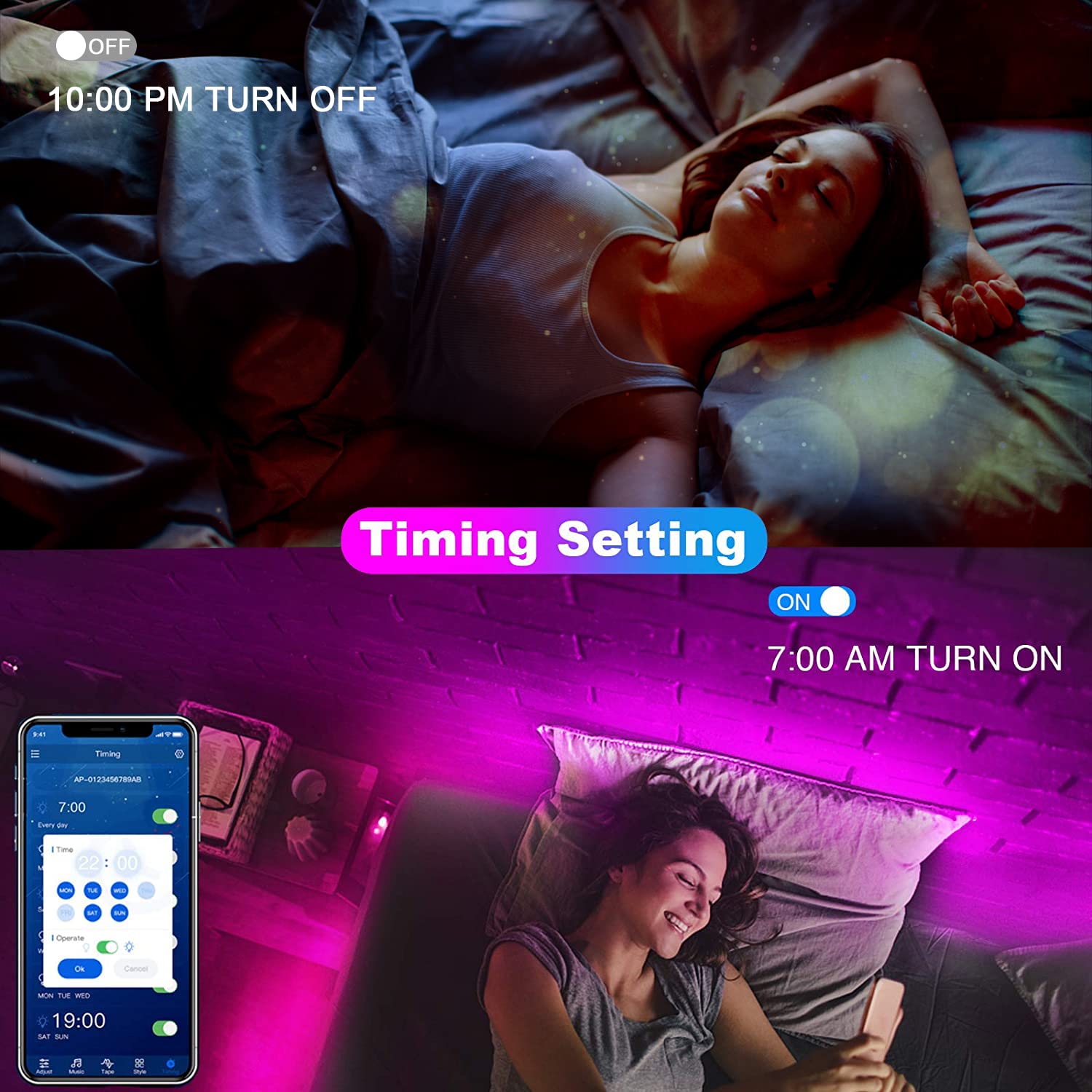 Dalattin Led Lights For Bedroom 200Ft, Smart Led Strip Lights With App Control Remote, Rgb Led Light Strips, 24V Led Strip Light