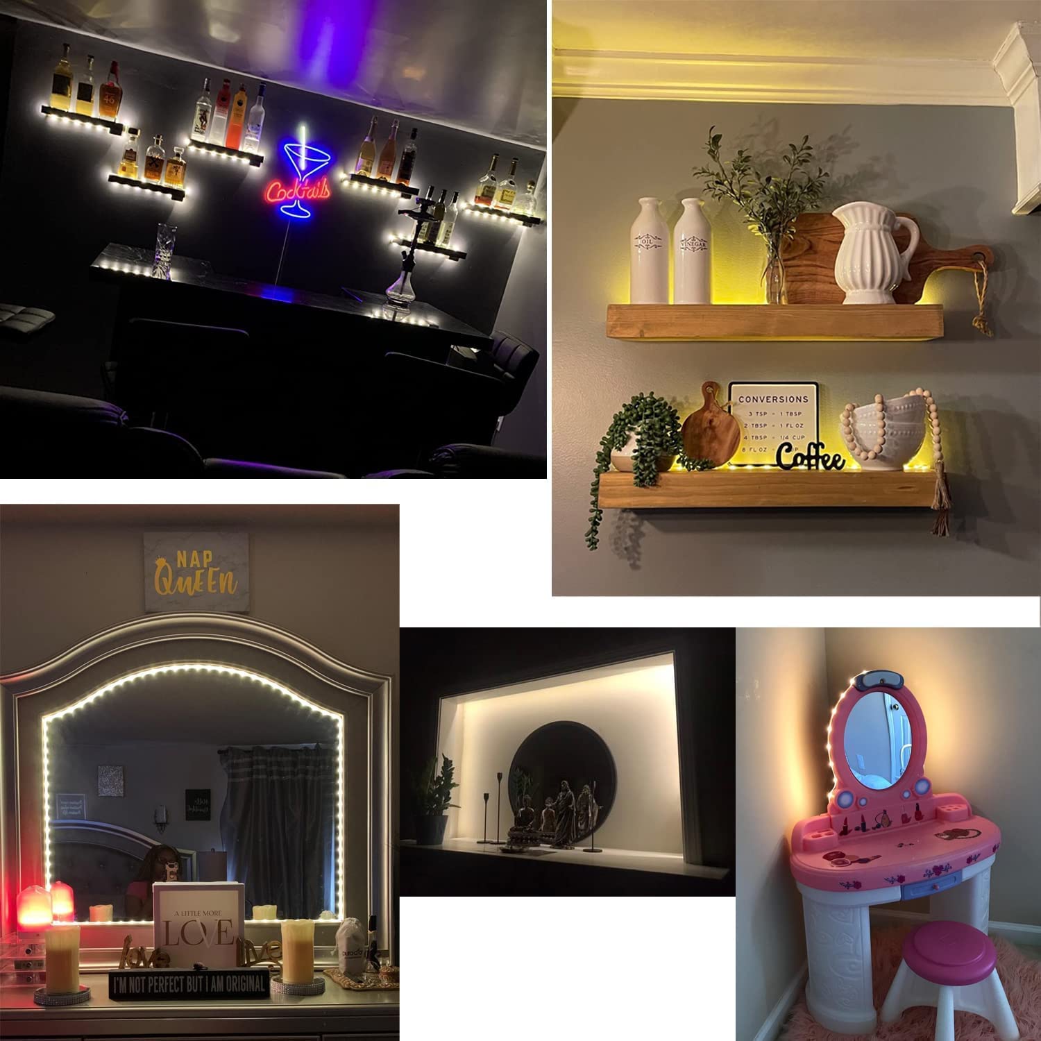 JUNWEN Short LED Strip Lights, Battery Powered, Warm White, 3.28ft, 2 Pack, Flexible Fairy Lights for DIY and Party Decorations