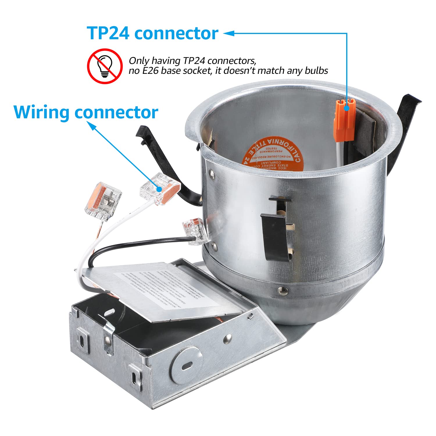 TORCHSTAR 8-Pack 4" Shallow IC Rated Recessed Lighting Housing, Max 15W, ETL Listed, Damp Location, Model 89475