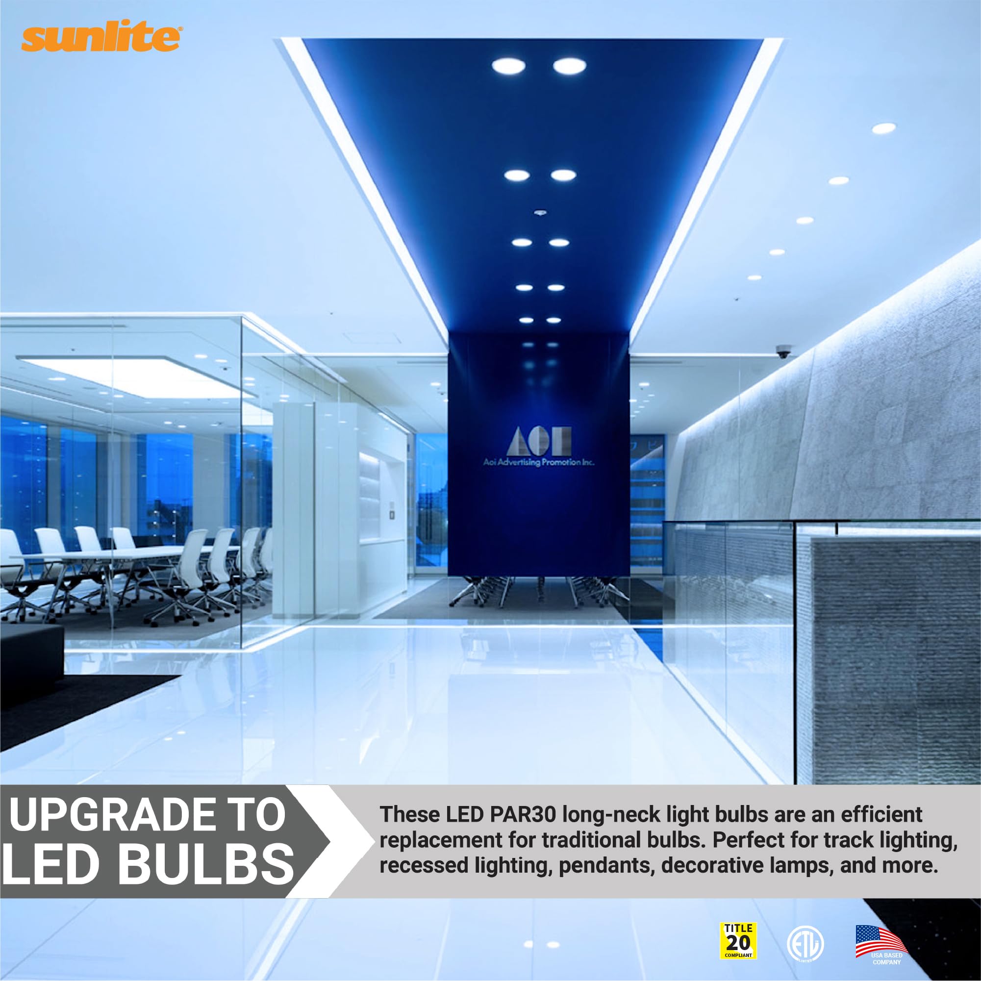 Sunlite LED PAR30 Reflector Light Bulb, 9W (75W=), 750 Lumens, 90 CRI, Dimmable, 5000K Daylight, Medium