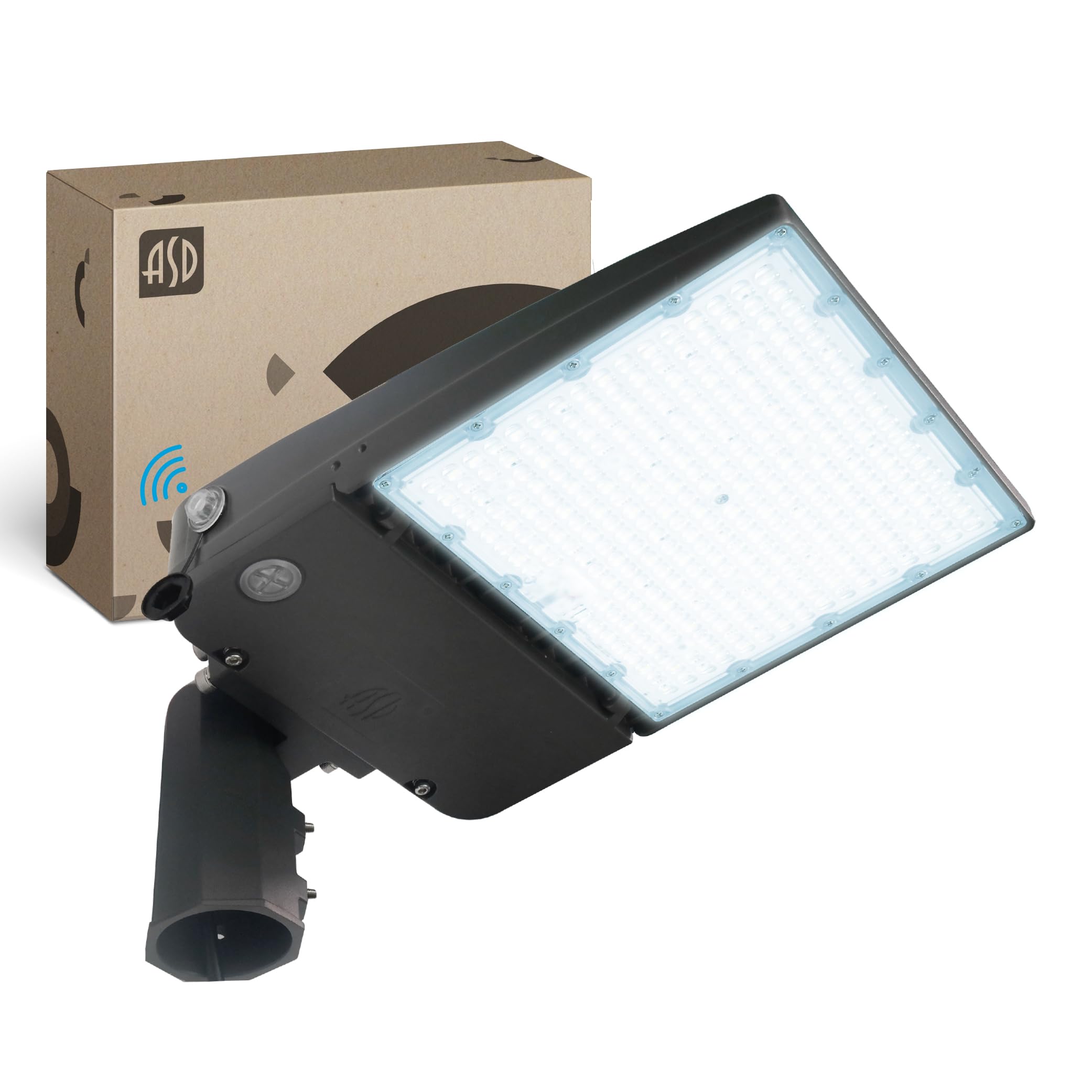ASD LED Parking Lot Light Fixture with Slip Fitter Bracket, Dusk to Dawn Outdoor Lamp | Dimmable, Photocell, IP66 Waterproof, DL