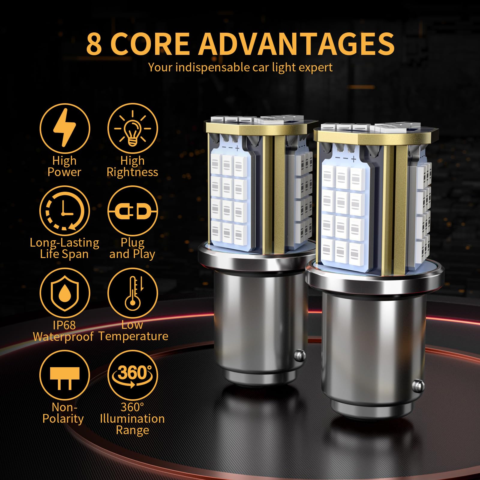 MIFMIA 1157 LED Bulb Red, High Power 45-SMD Chipsets, Upgraded, Pack of 2, for Brake Lights