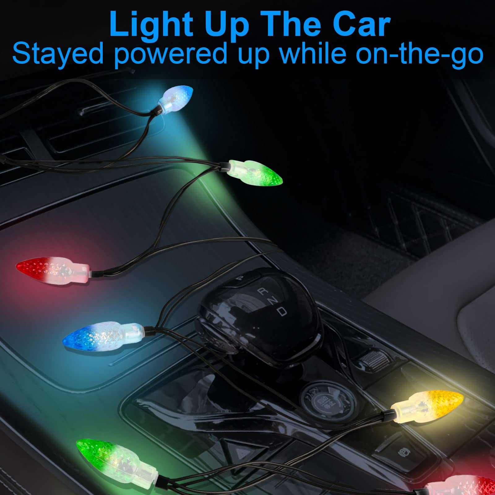 2Pack LED Christmas Lights Charging Cable,USB and Bulb Charger,50inch 10led Multicolor Available with Phone 5,5s,6,6plus,6s,6s P