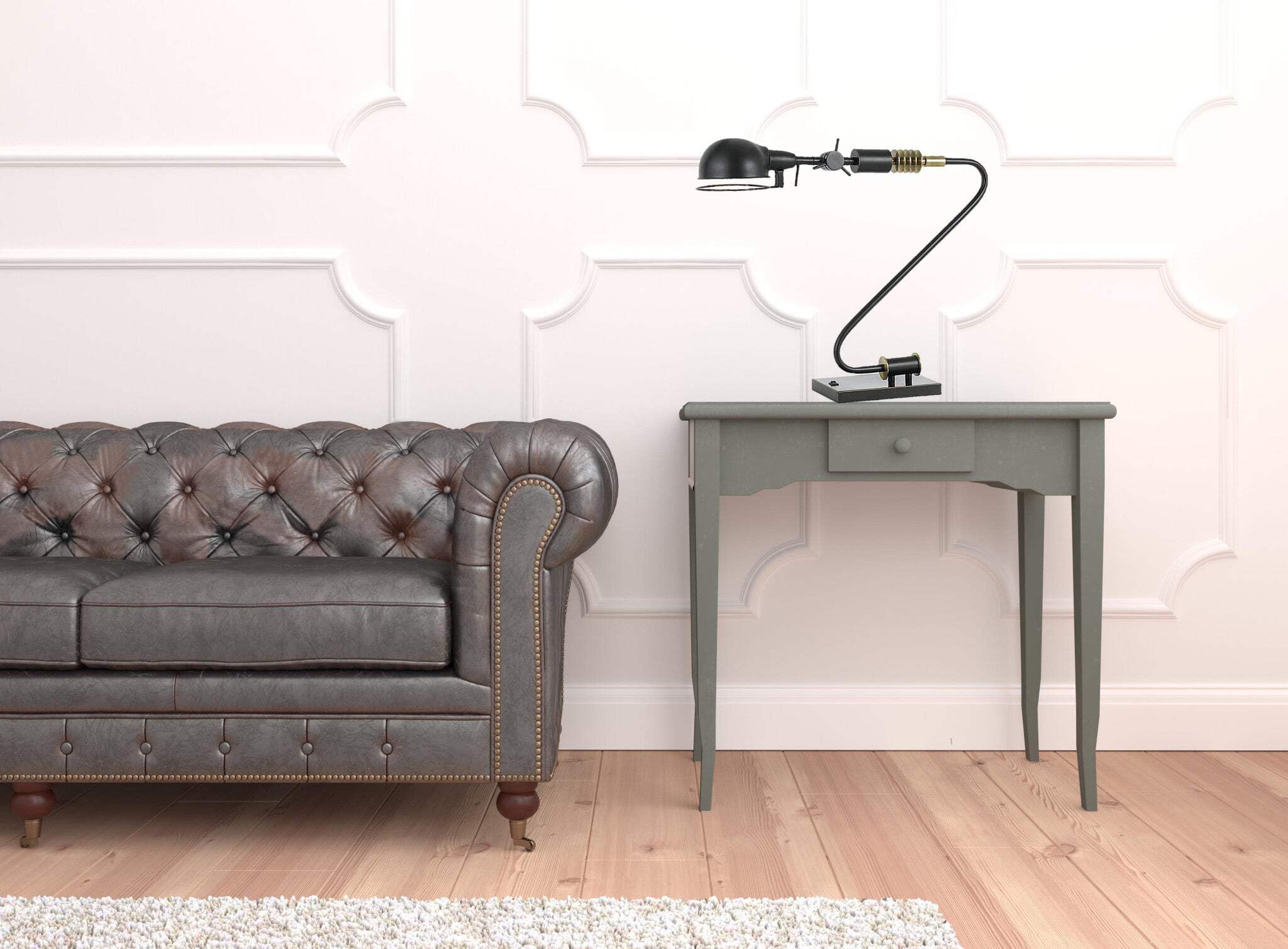 Homeroots Bronze Metal Desk Lamp With Dome Shade, Model 524664, 21 X 25 X 6 In.