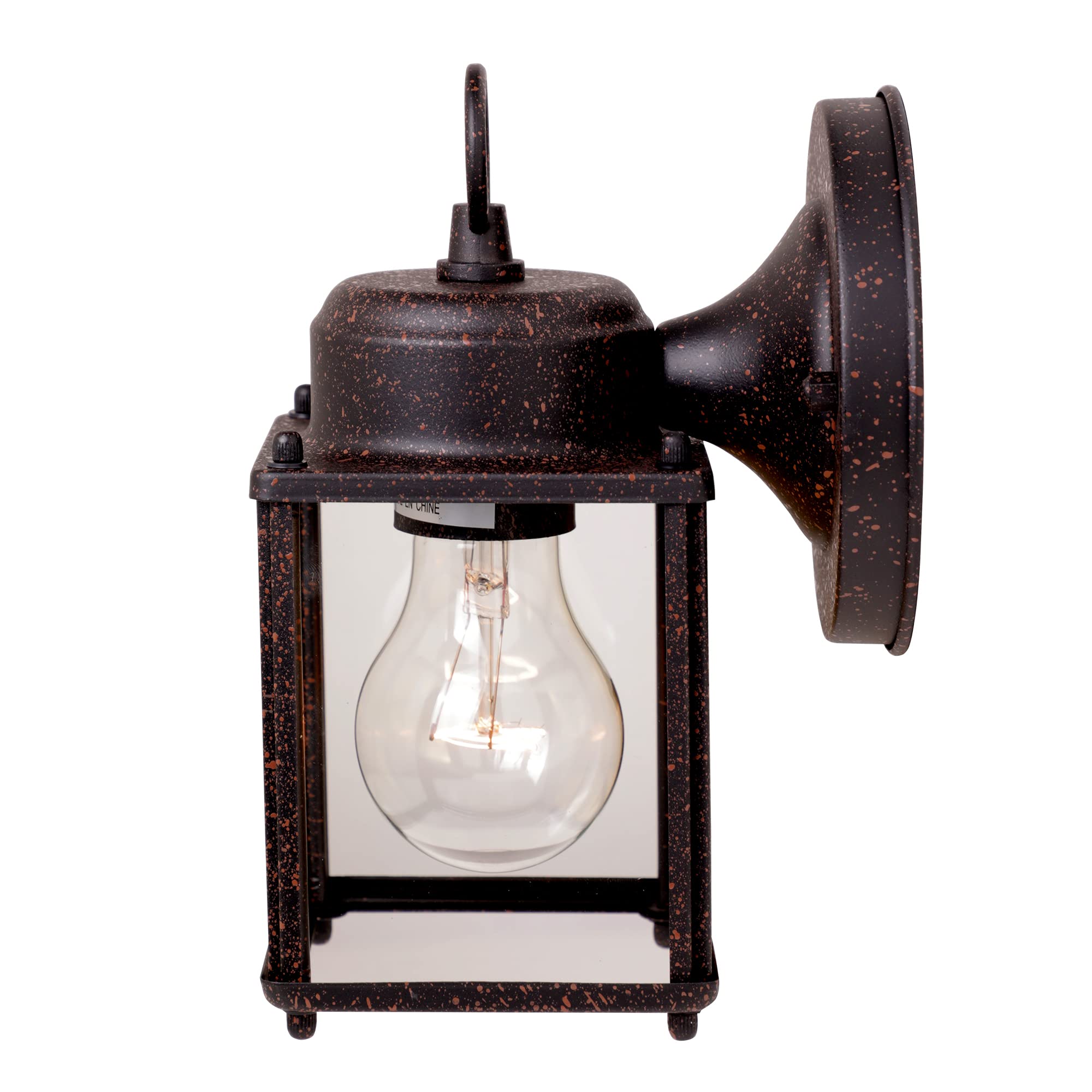 DESIGNERS FOUNTAIN Porch Outdoor Wall Lantern Sconce, 8in H, Rust Patina, Brass, Model 1161-RP