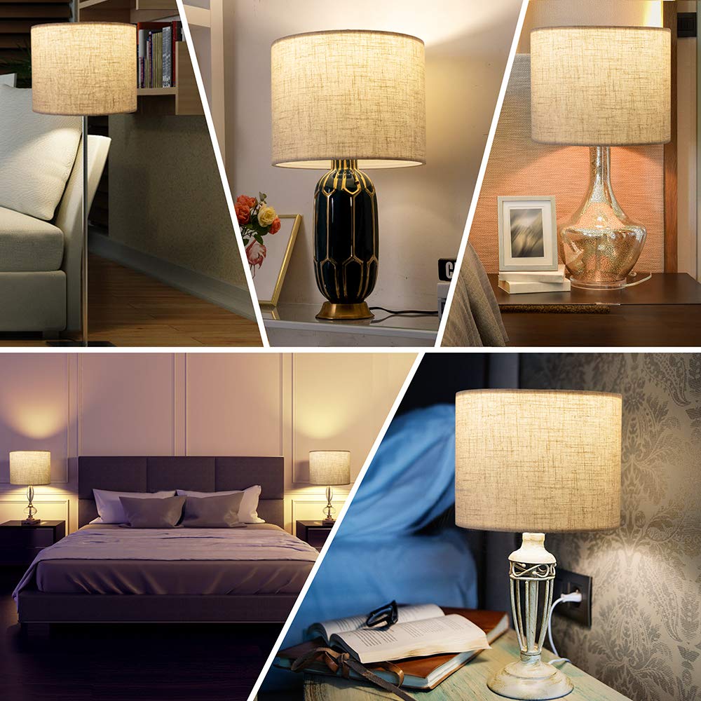 Wellmet Lampshade - 16X16X12 Linen Fabric Drum Shade, Assembly Required, Classic Modern Style, Model Ds-Tls