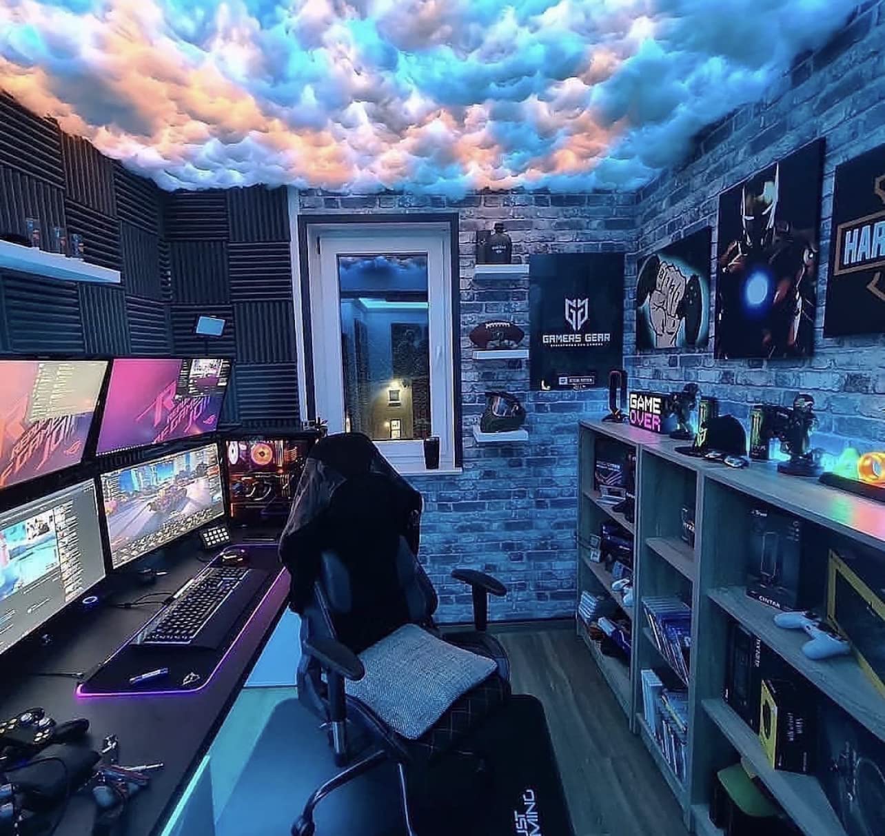 FUSLITE 2024 New Cloud Light, 3D Thundercloud LED Light Cotton Lightning Cloud Colorful Atmosphere Night Light, DIY Creative Cloud Lights Gaming Room Garage Club Bar dj Party Light, 32 Feet