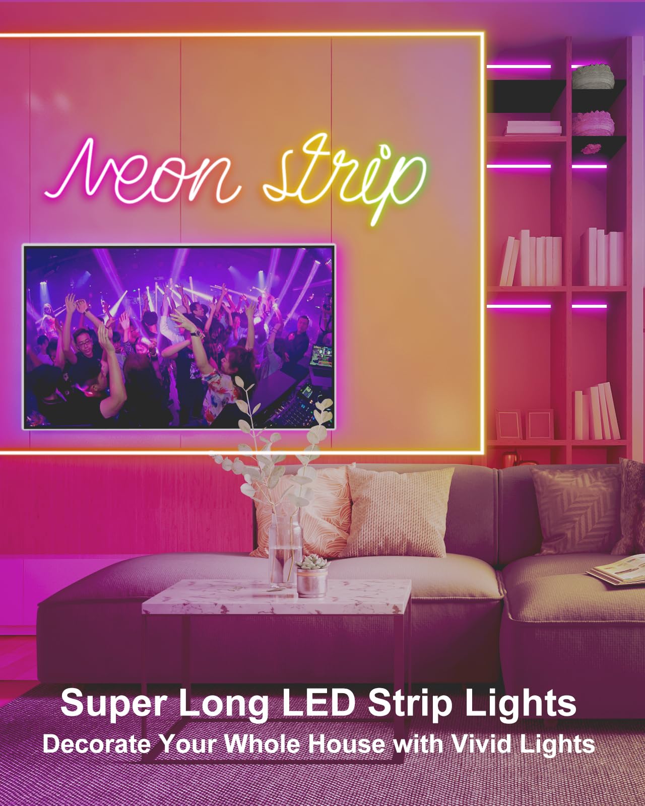 Vrribonx LED Neon Rope Lights, 20FT RGB Waterproof Strip, App/Remote Control, Music Sync, Multiple Modes