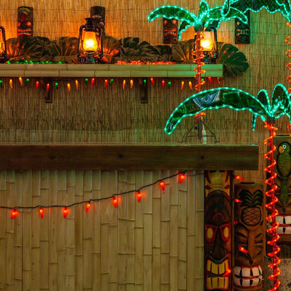 GOOTHY Chili Pepper String Lights, 35 Red Warm White Lights, 13.6Ft Connectable Plastic for Outdoor Indoor Decor