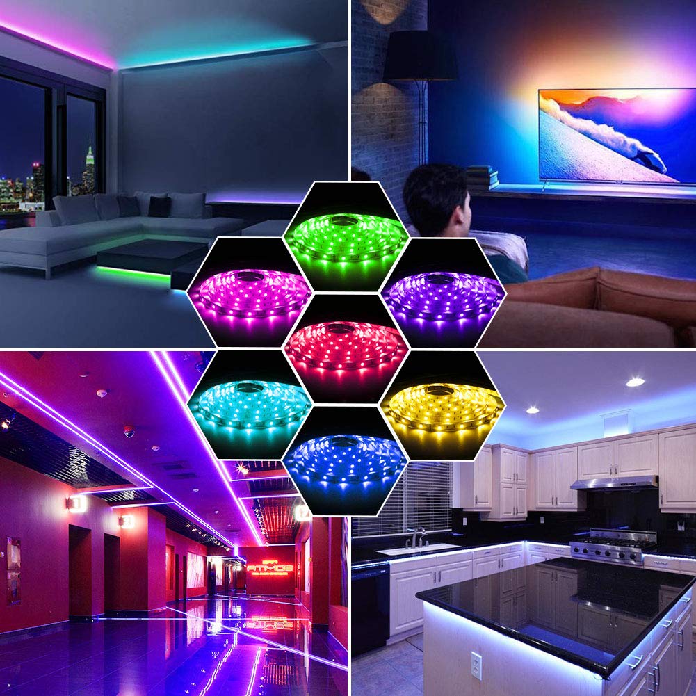 Xyop Usb Led Lights Strip 16.4Ft, Usb Powered Led Light With 17-Key Remote Controller Waterproof Rgb Color Changing Led Strip Fl