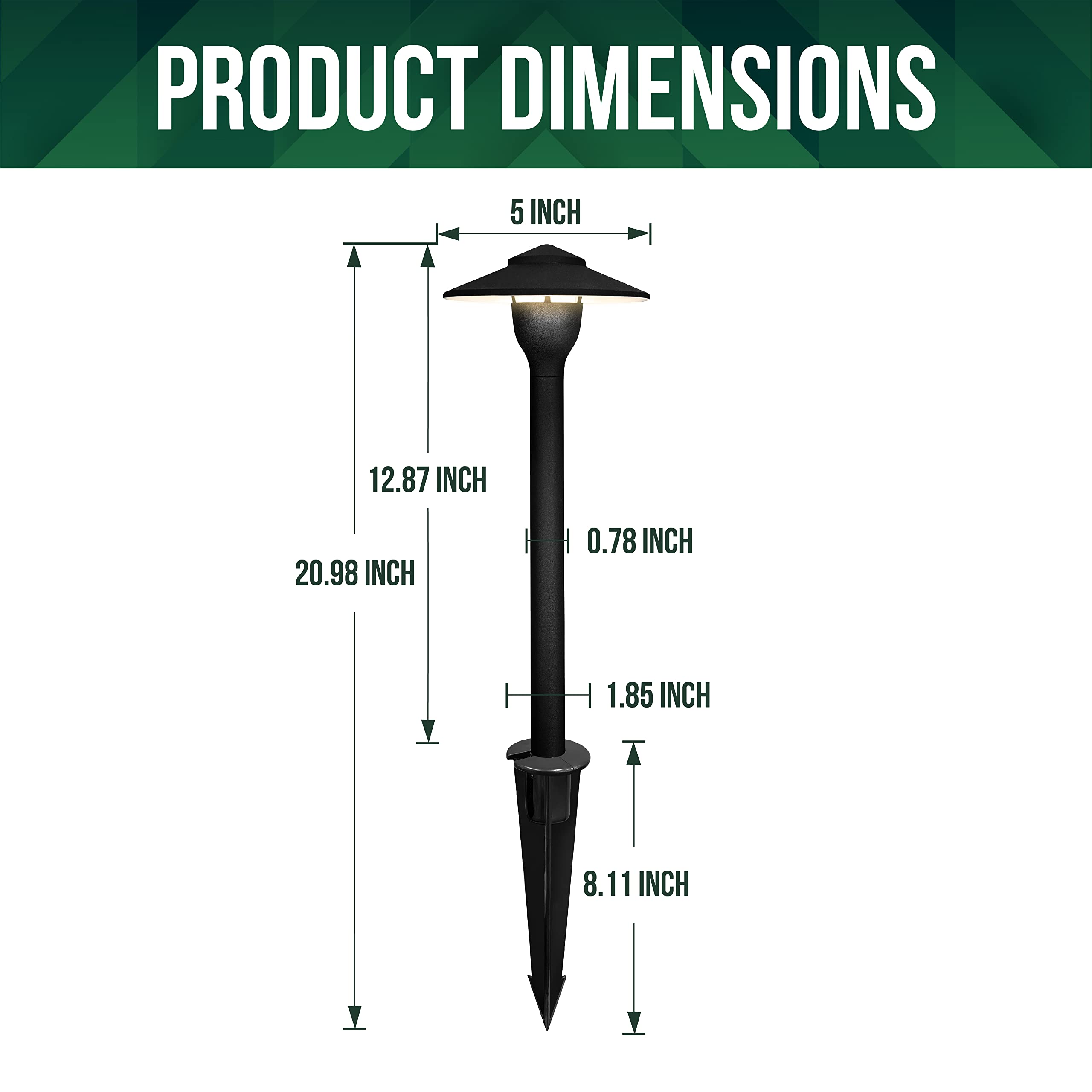 Gkoled 6-Pack Aluminum Pathway Lights, Low Voltage Led Landscape Path Light, 9-15V Ac/Dc Outdoor Walkway Lighting With 3W 3000K
