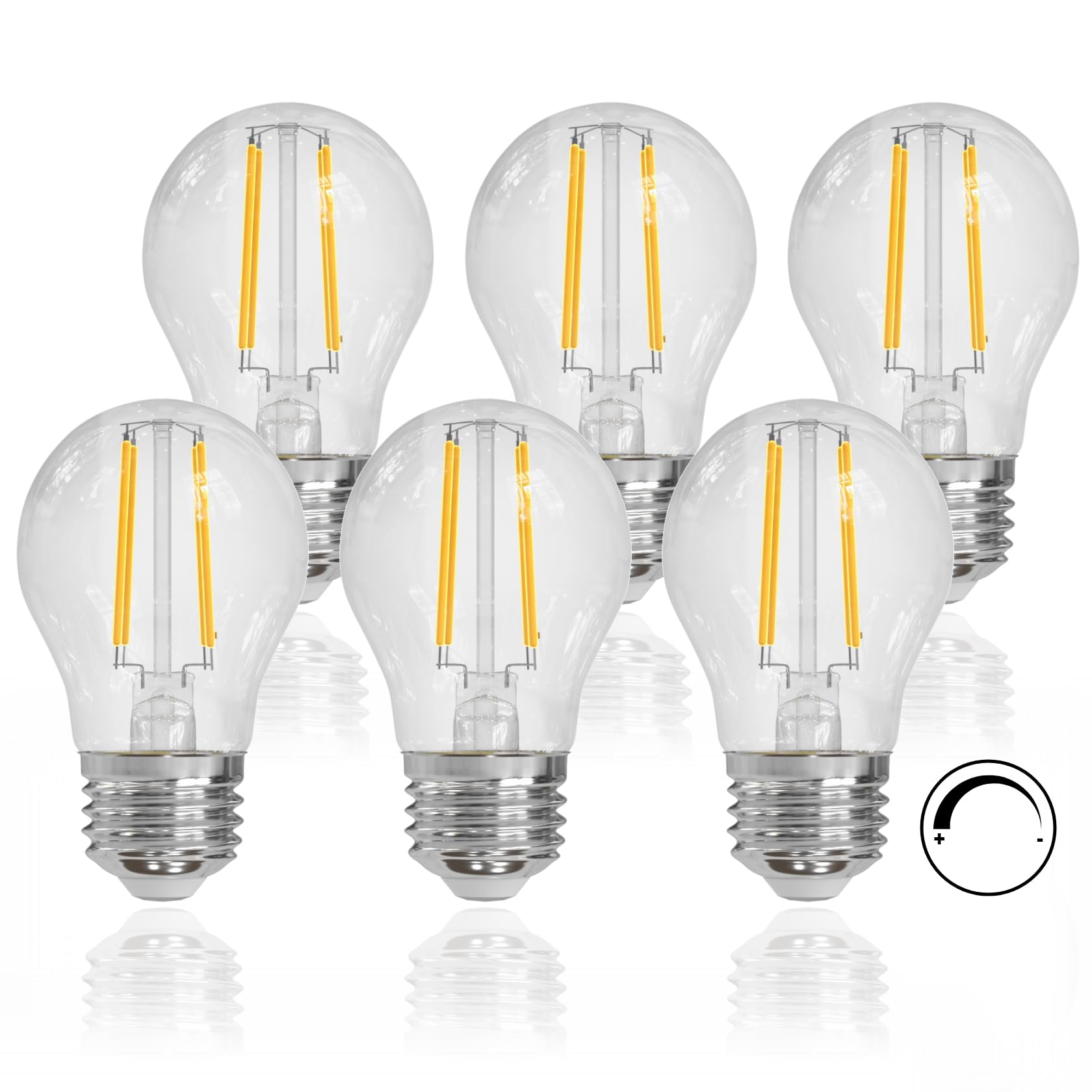 Oraluce Dimmable Led Light Bulbs Soft White 2700K, A15 Edison Bulbs 60 Watt Equivalent, G45 E26 Bulb 6W 600 Lumens For Ceiling F