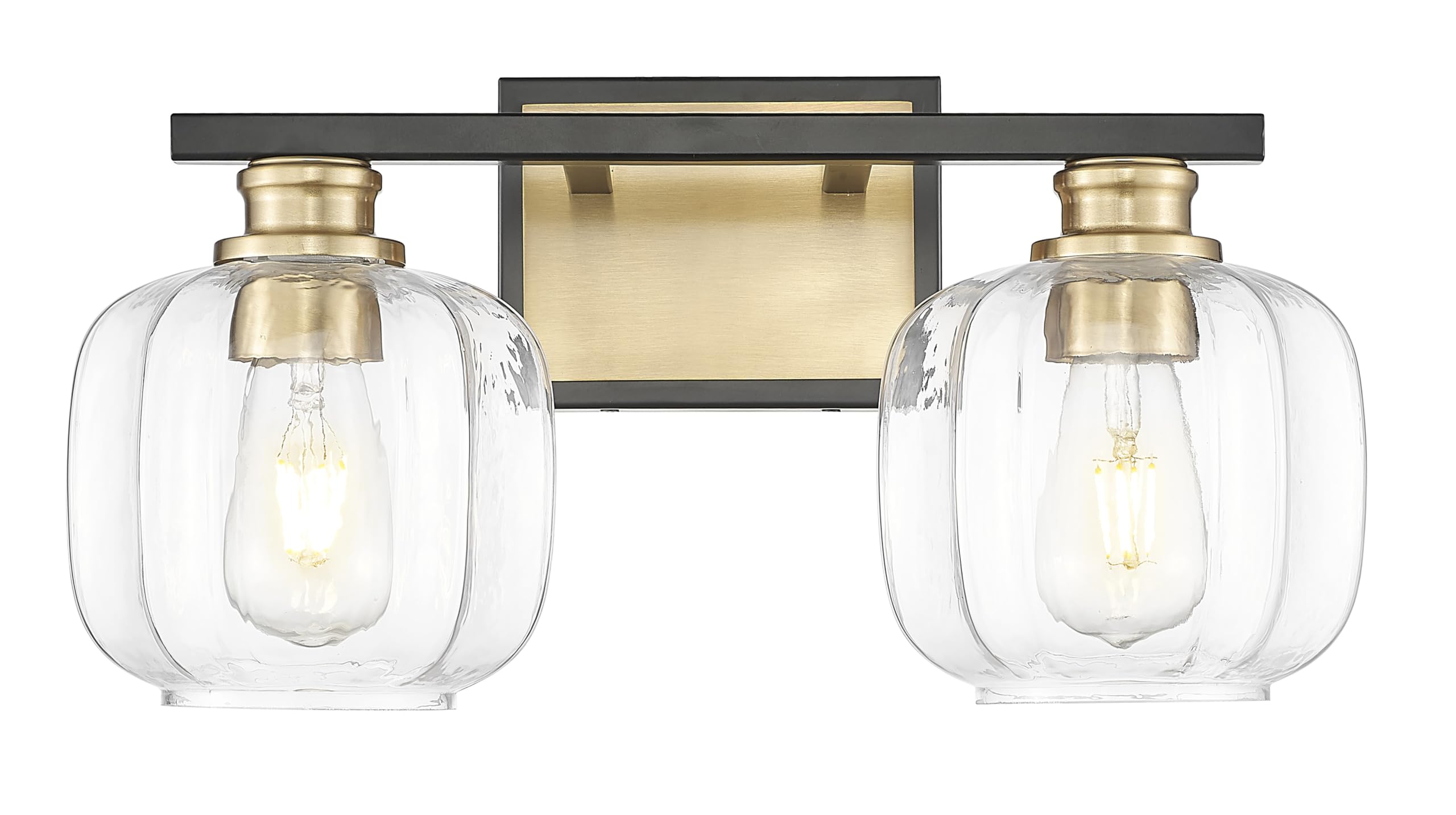 Acclaim Lighting Oxley 17.5 in. Matte Black and Brass 2-Light Vanity Light Fixture with Clear Glass Globes