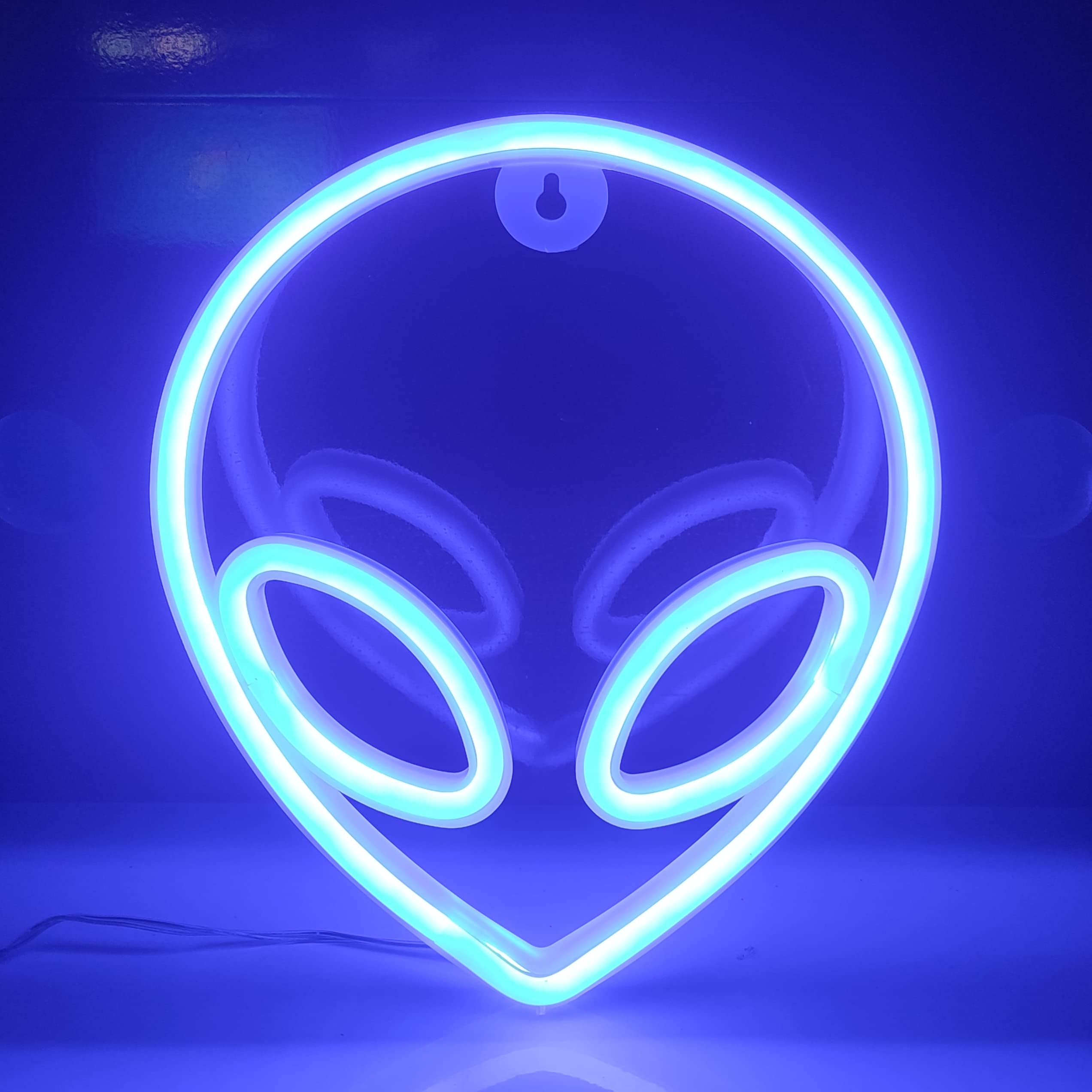 JYWJ Alien Neon Light, LED Wall Decoration, USB or Battery Powered, Green+Pink