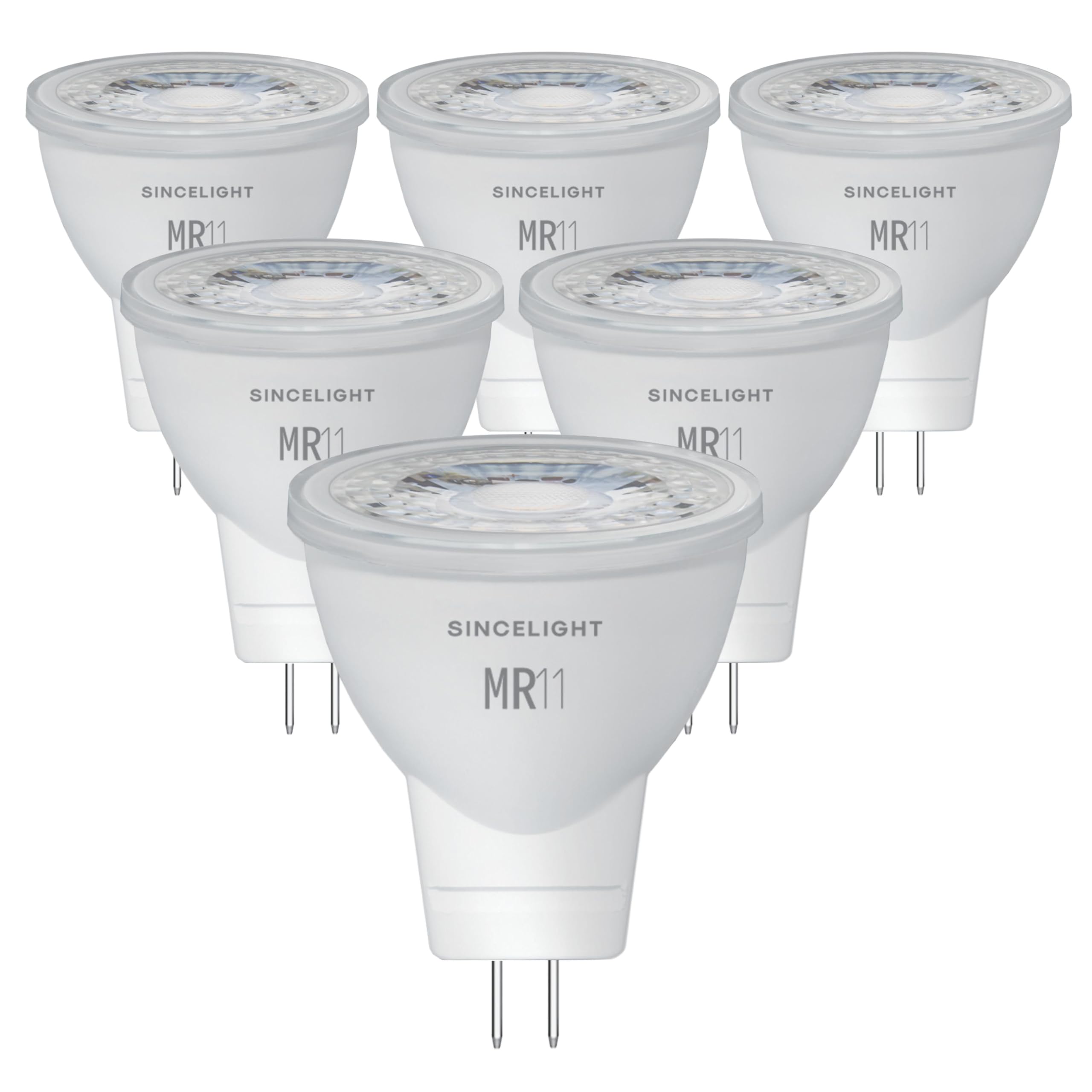 SINCELIGHT MR11 GU4 LED Bulb, 3W, 280 Lumens, 6000K Cool White, Ø35mm, Pack of 6, RA˜92,