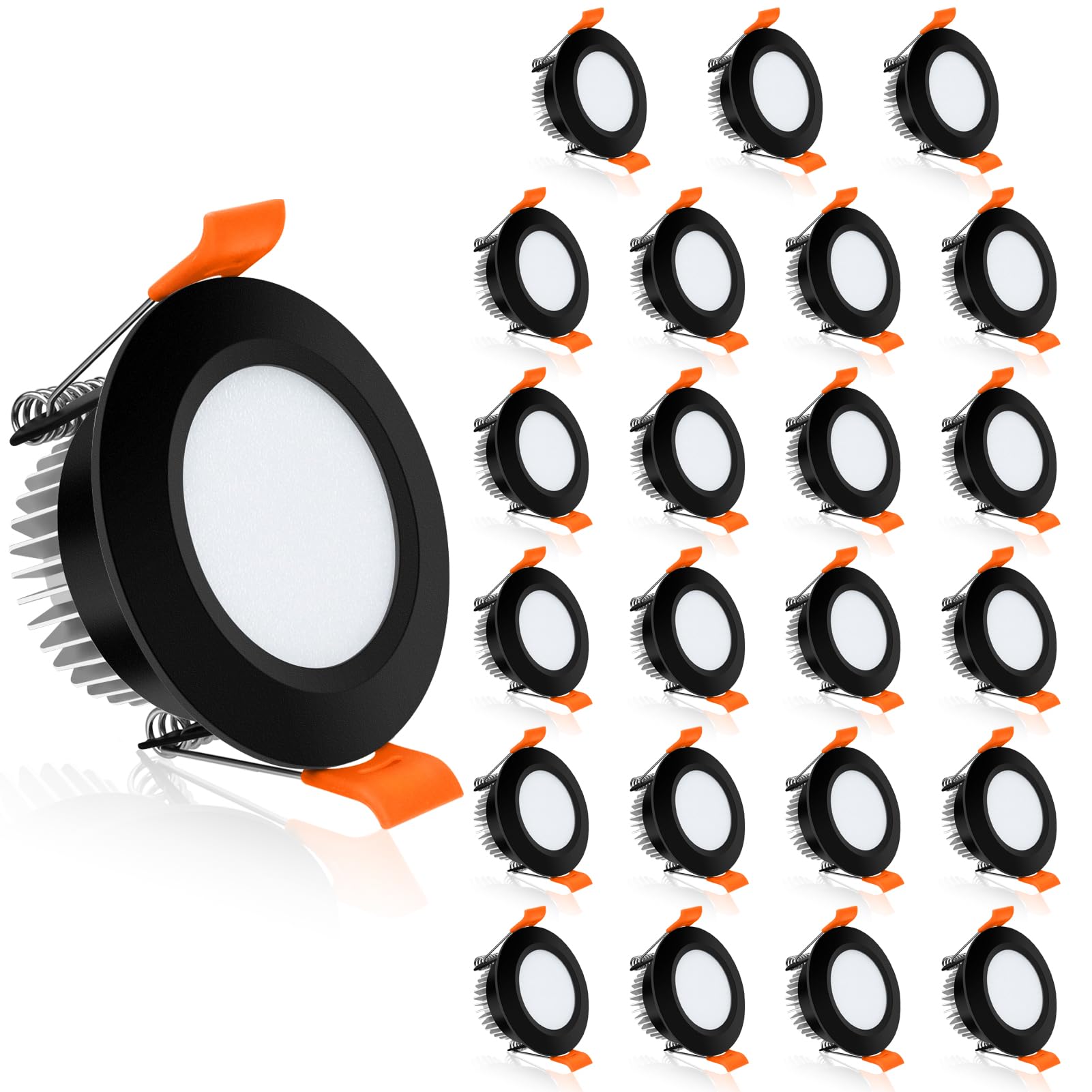 YGS-Tech 2 Inch LED Recessed Lighting, Dimmable 3W, 3000K Warm White, 24 Pack, Plastic