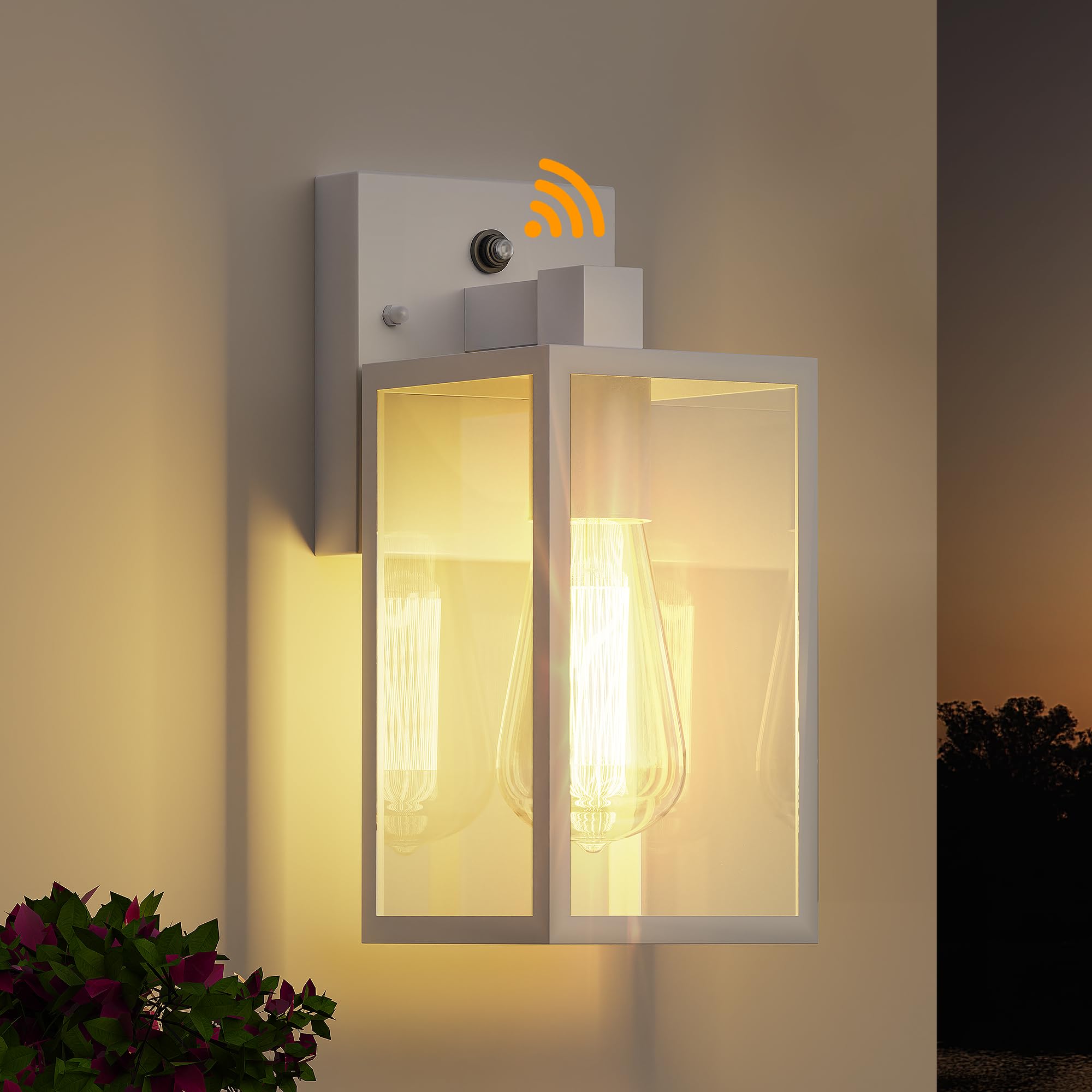 White Dusk To Dawn Exterior Lighting Fixtures Wall Mount  Outdoor Porch Lights For House  Sensor Wall Lights  Waterproof Wall Sconce Lamp  Wall Lantern  Anti Rust Coach Lights For  Doorway  Garage