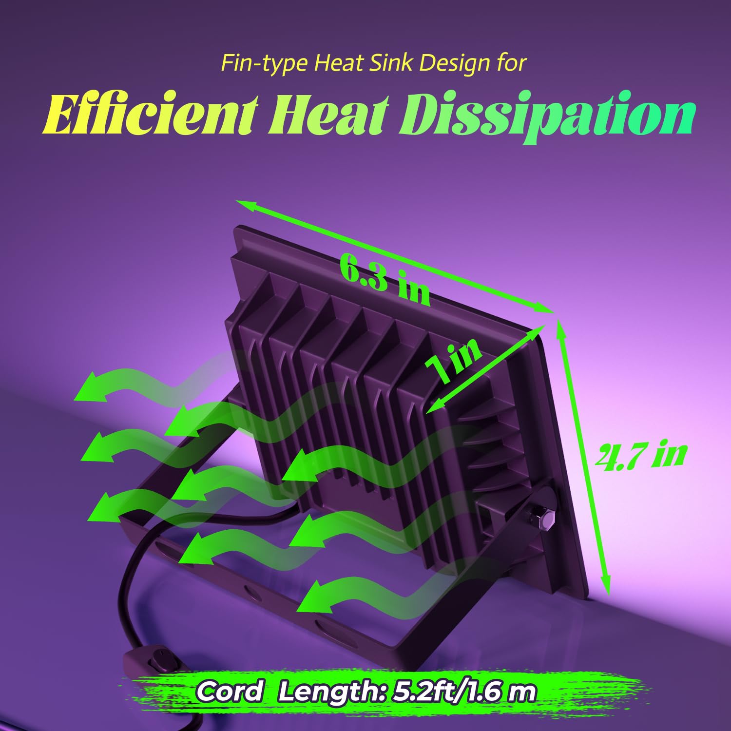 2 Pack 38W Led Black Light, Blacklight Flood Light For Glow Party Ip66 Waterproof, Outdoor Black Lights With Switch&Plug For Hal