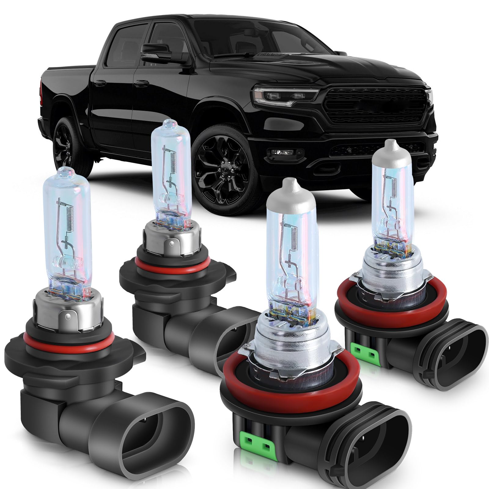XRDHJI High Performance Halogen Headlight Bulbs Fit for Dodge RAM 1500 2500 3500 Without Projector/4 Head Lamps 2009-2023,High L