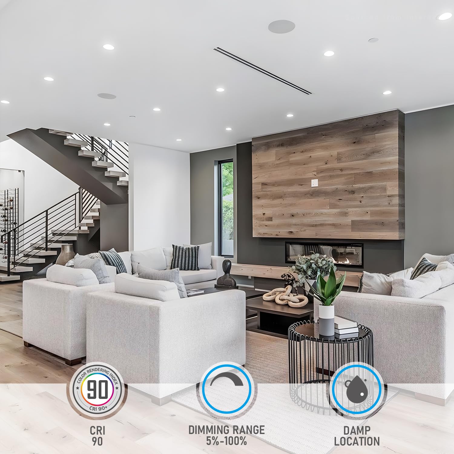 Torchstar Basic Series 12-Pack 4 Inch Ultra-Thin Led Recessed Lighting With Junction Box, Cri90, Aluminum, 5000K Daylight, 5%-10