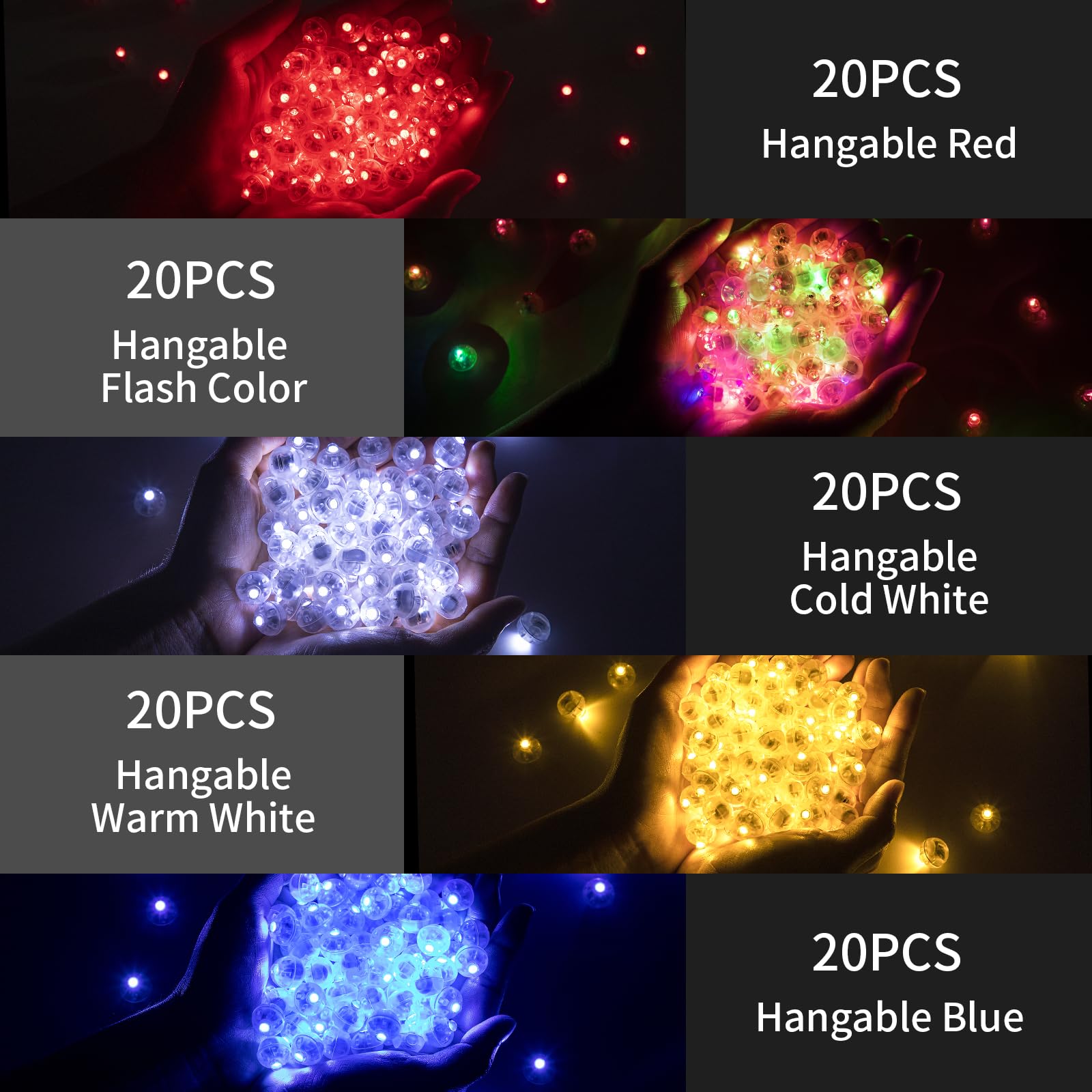 100Pcs Balloon Lights Mini Led Lights Round Long Standby Time Ball Light Paper Lantern Balloons Lights For Birthday Party Christmas Halloween Decoration (5 Mixed Colors, 100 Pcs With Hook)