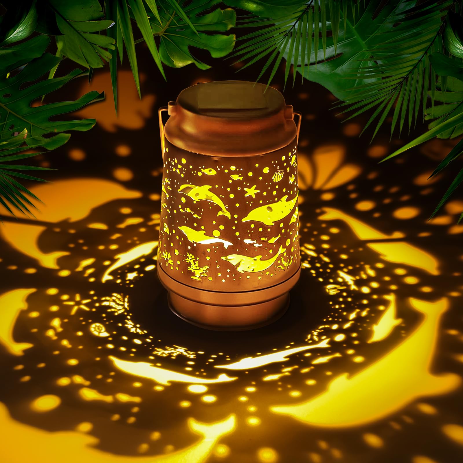 Riletese Dolphin Birthday Gifts for Women Mom Grandma, Solar Lanterns Outdoor Waterproof Garden Decor Hanging Lantern Lights, Me