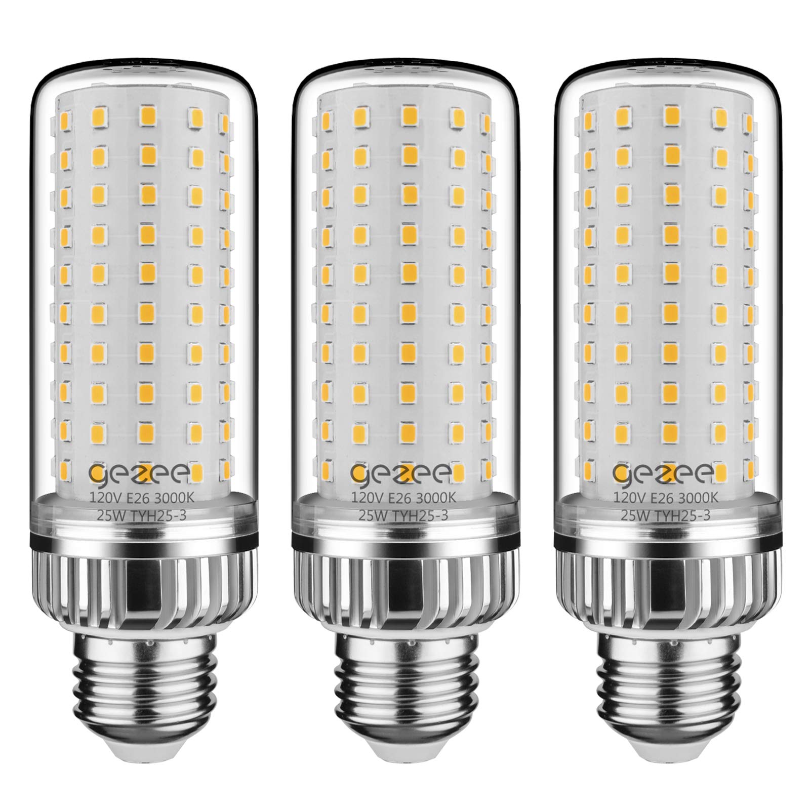 Gezee 25W Led Light Bulb, 200 Watt Equivalent,E26 Led Lamp 2500 Lumens Daylight-White 6000K,Non-Dimmable (3-Pack)