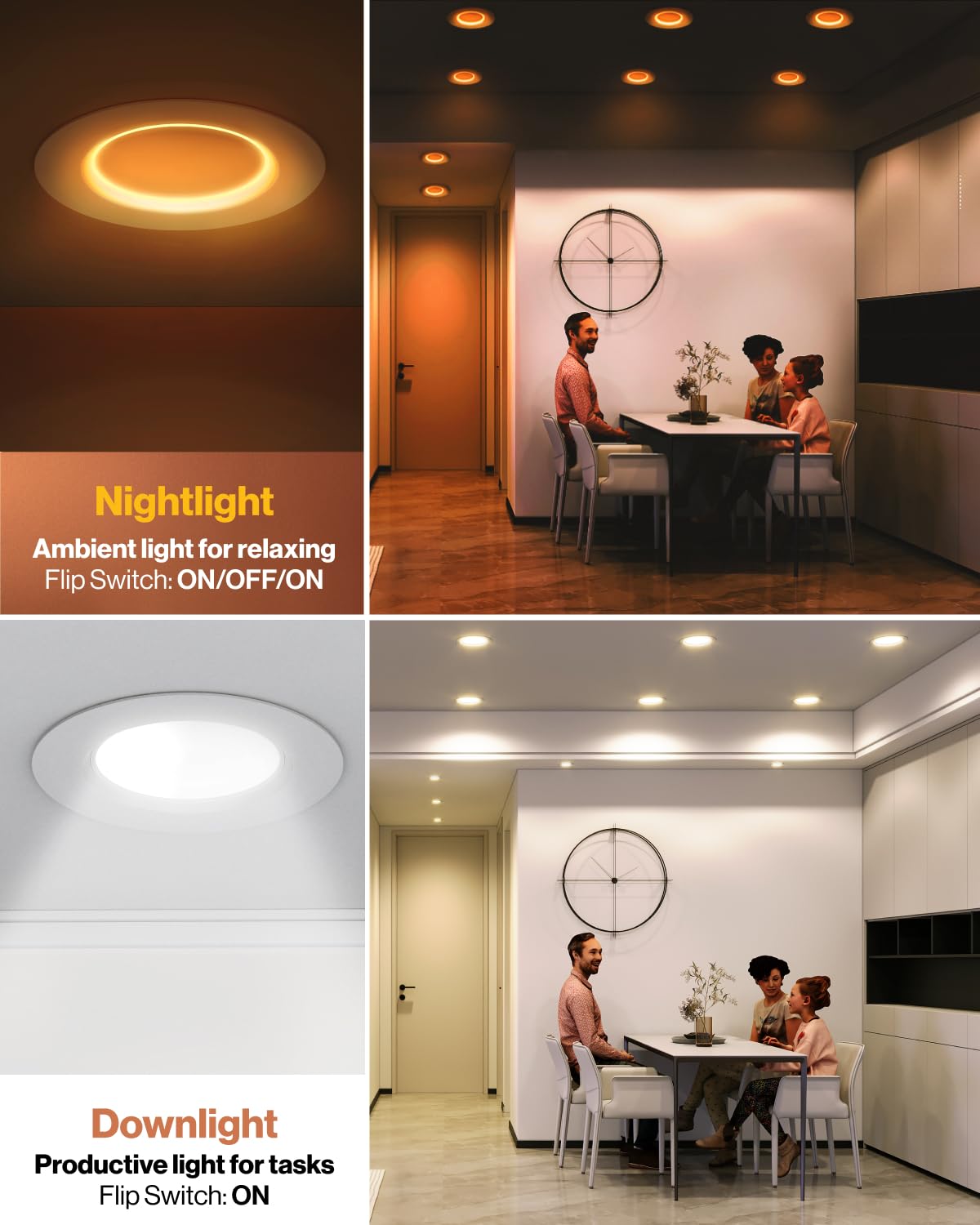 Sunco 24 Pack 6 Inch LED Recessed Lights, 1000 LM, Dimmable, 5 CCT (2700K-6000K), ETL Damp Rated,