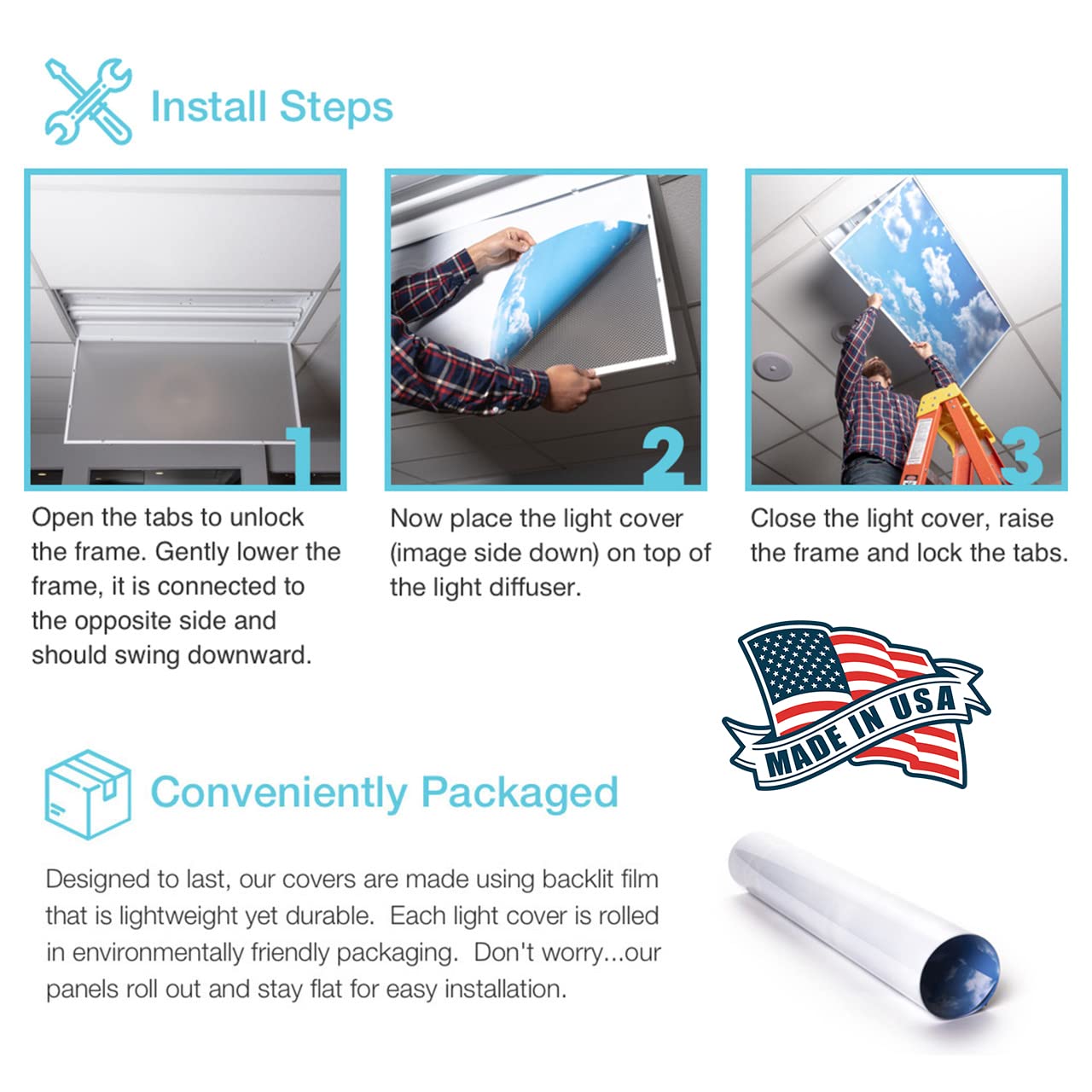 OCTO LIGHTS Fluorescent Light Cover - Backlit Film Insert 2x4 (22.38inx46.5in) Crab Nebula, Pack of 1